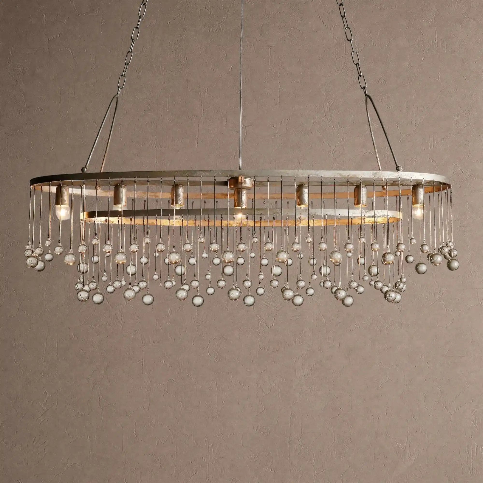 Aubrey 7 Light Oval Chandelier - BlackBlushlighting