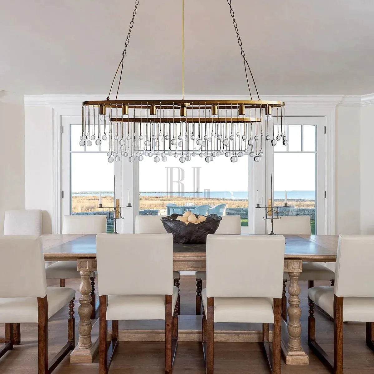 Aubrey 7 Light Oval Chandelier - Blushlighting