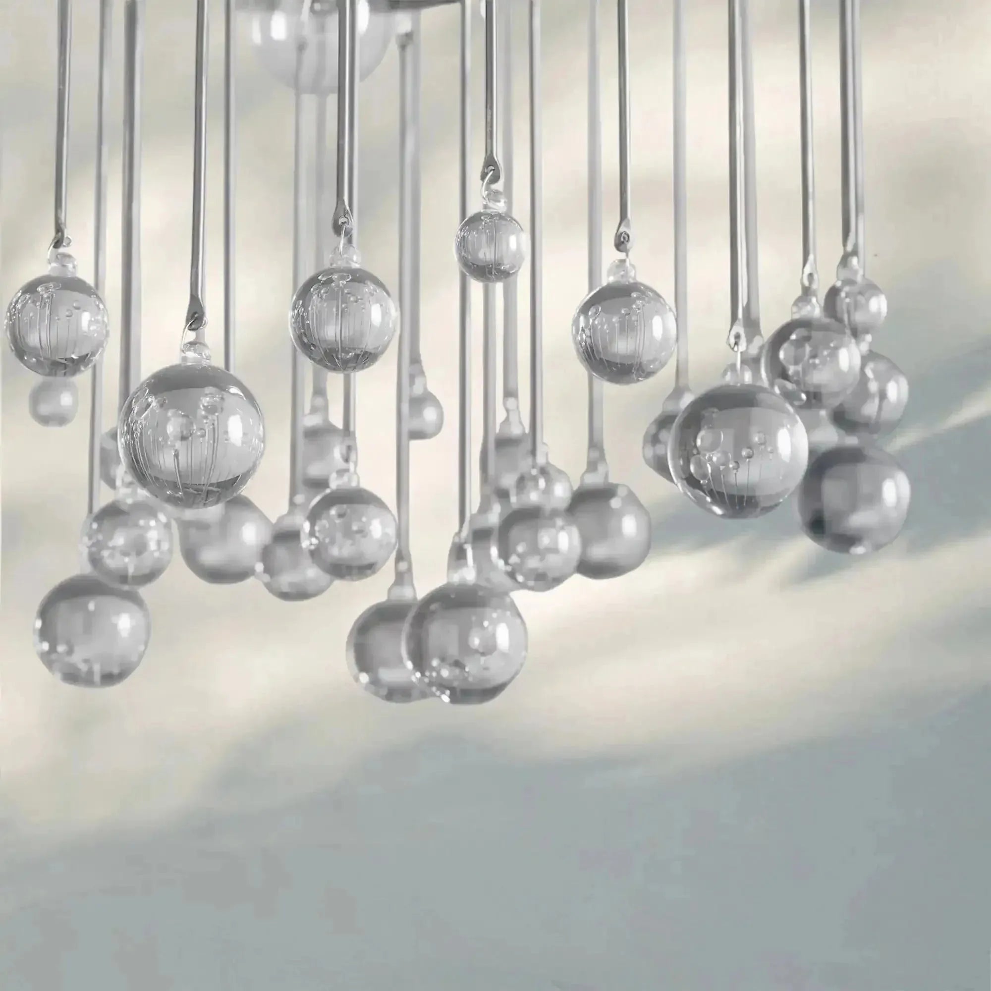 Aubrey Modern Crystal Ball Pendant Lamp - SilverBlushlighting
