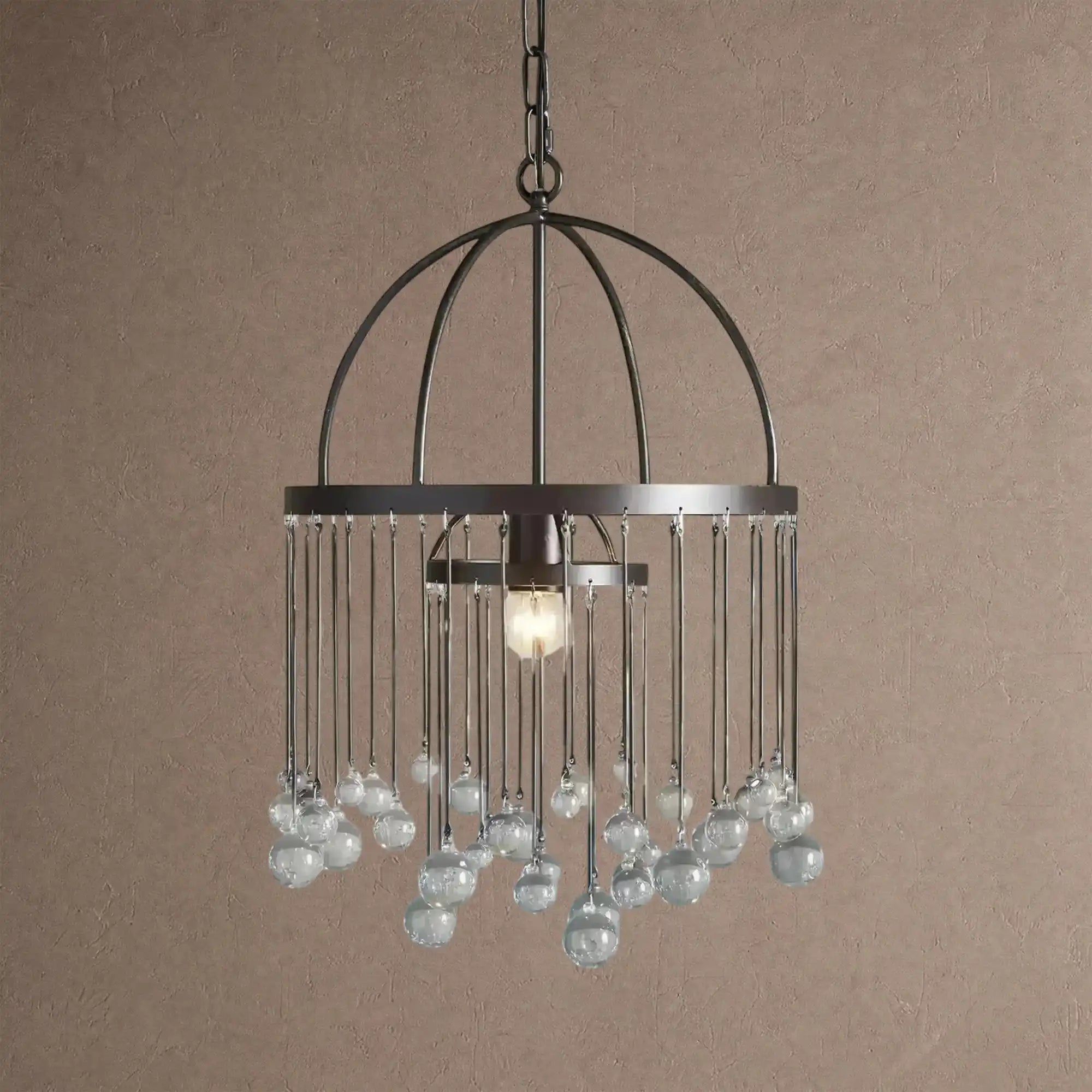 Aubrey Modern Crystal Ball Pendant Lamp - BlackBlushlighting