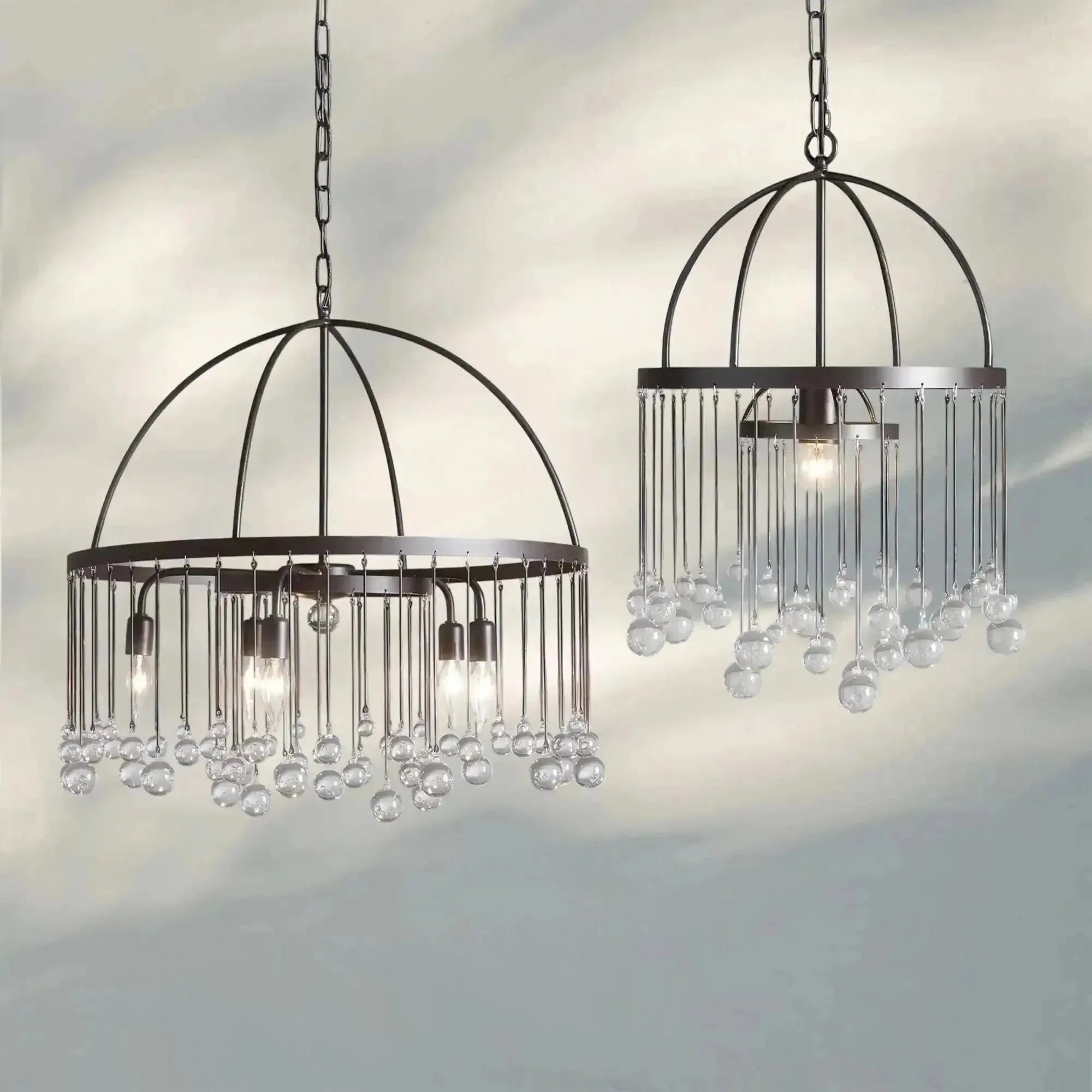 Aubrey Modern Crystal Ball Pendant Lamp - SilverBlushlighting
