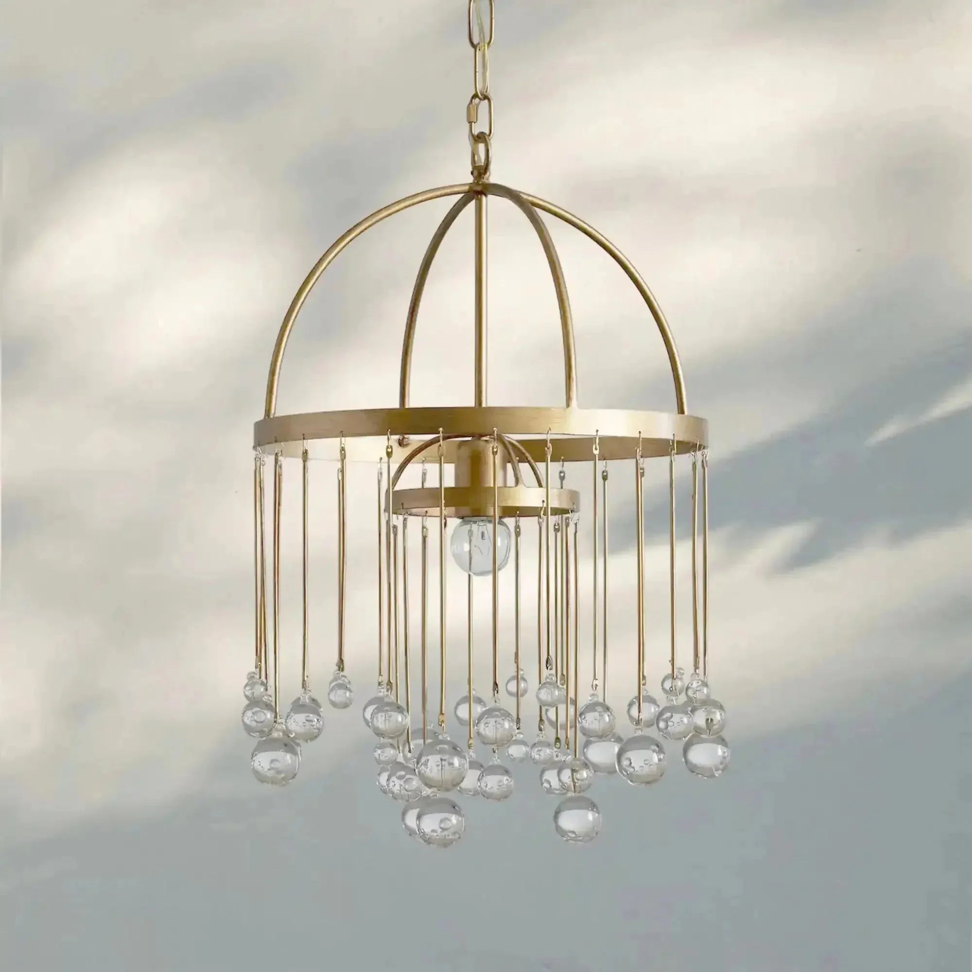 Aubrey Modern Crystal Ball Pendant Lamp - BrassBlushlighting