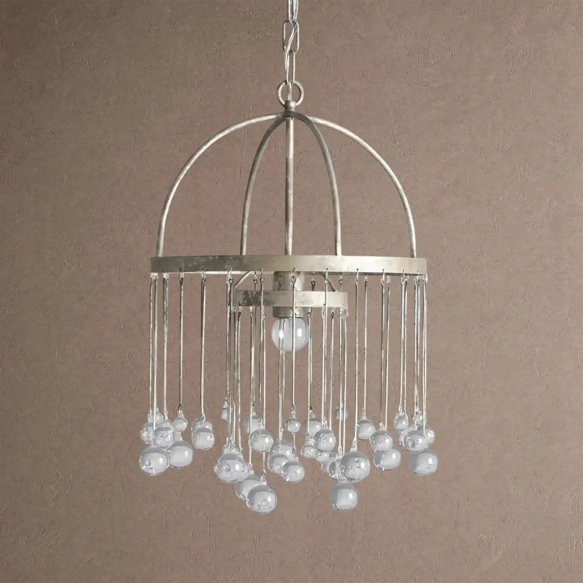 Aubrey Modern Crystal Ball Pendant Lamp - SilverBlushlighting