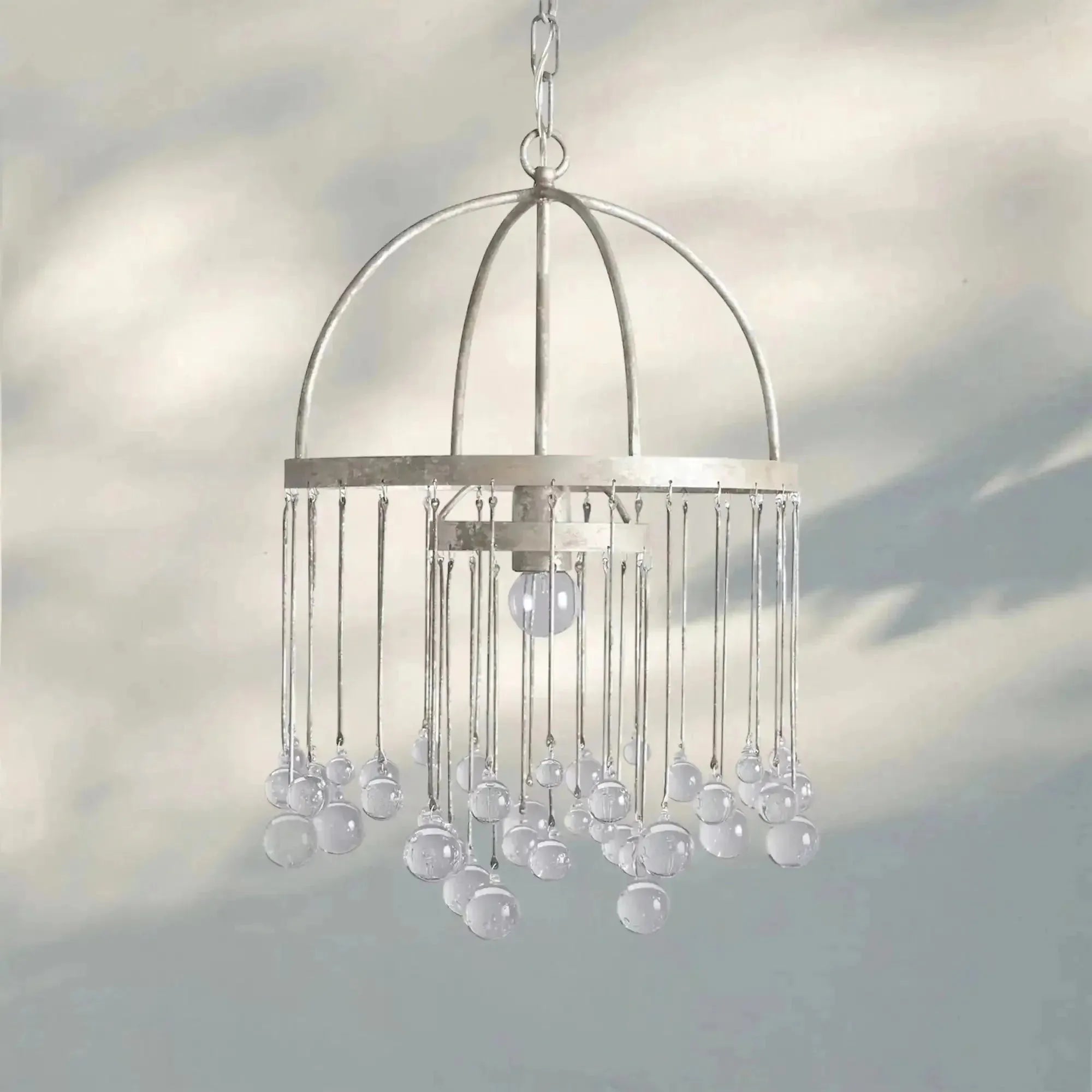 Aubrey Modern Crystal Ball Pendant Lamp - SilverBlushlighting