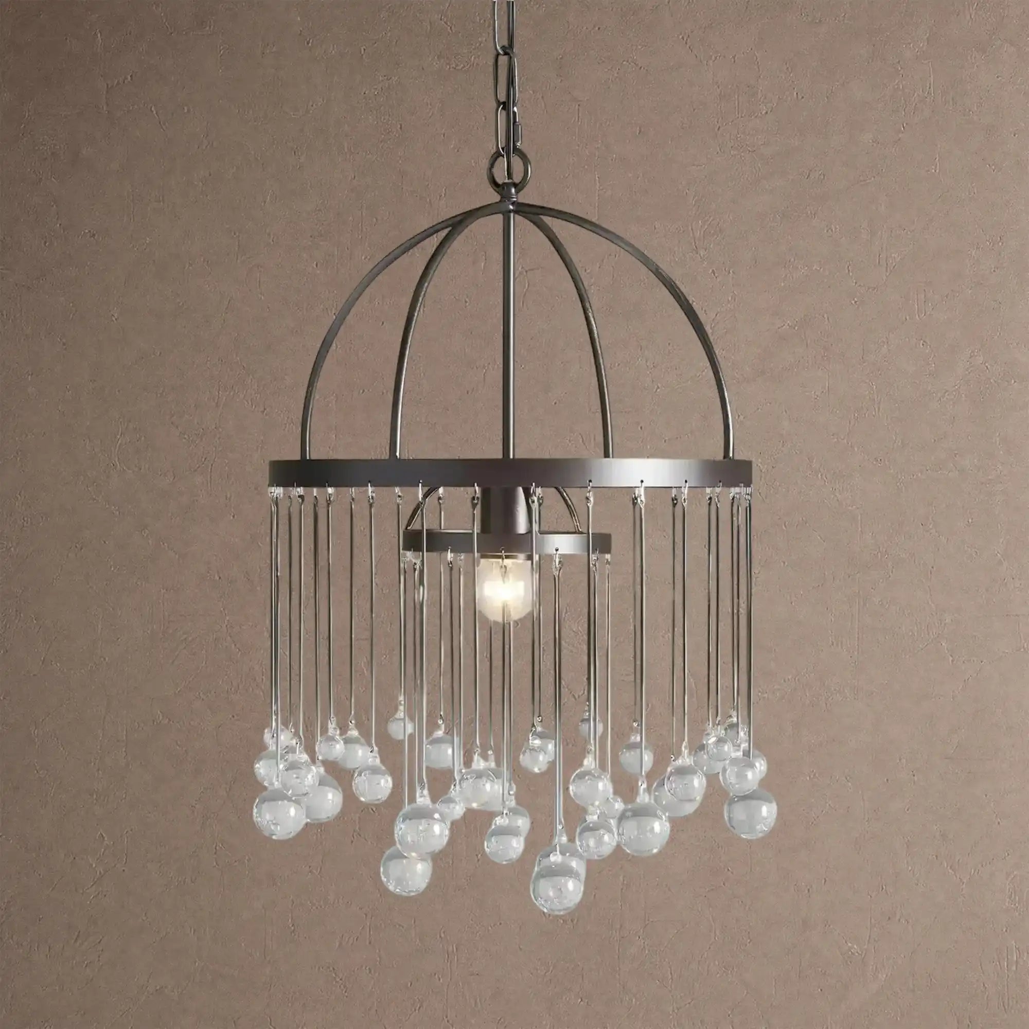 Aubrey Modern Crystal Ball Pendant Lamp - SilverBlushlighting
