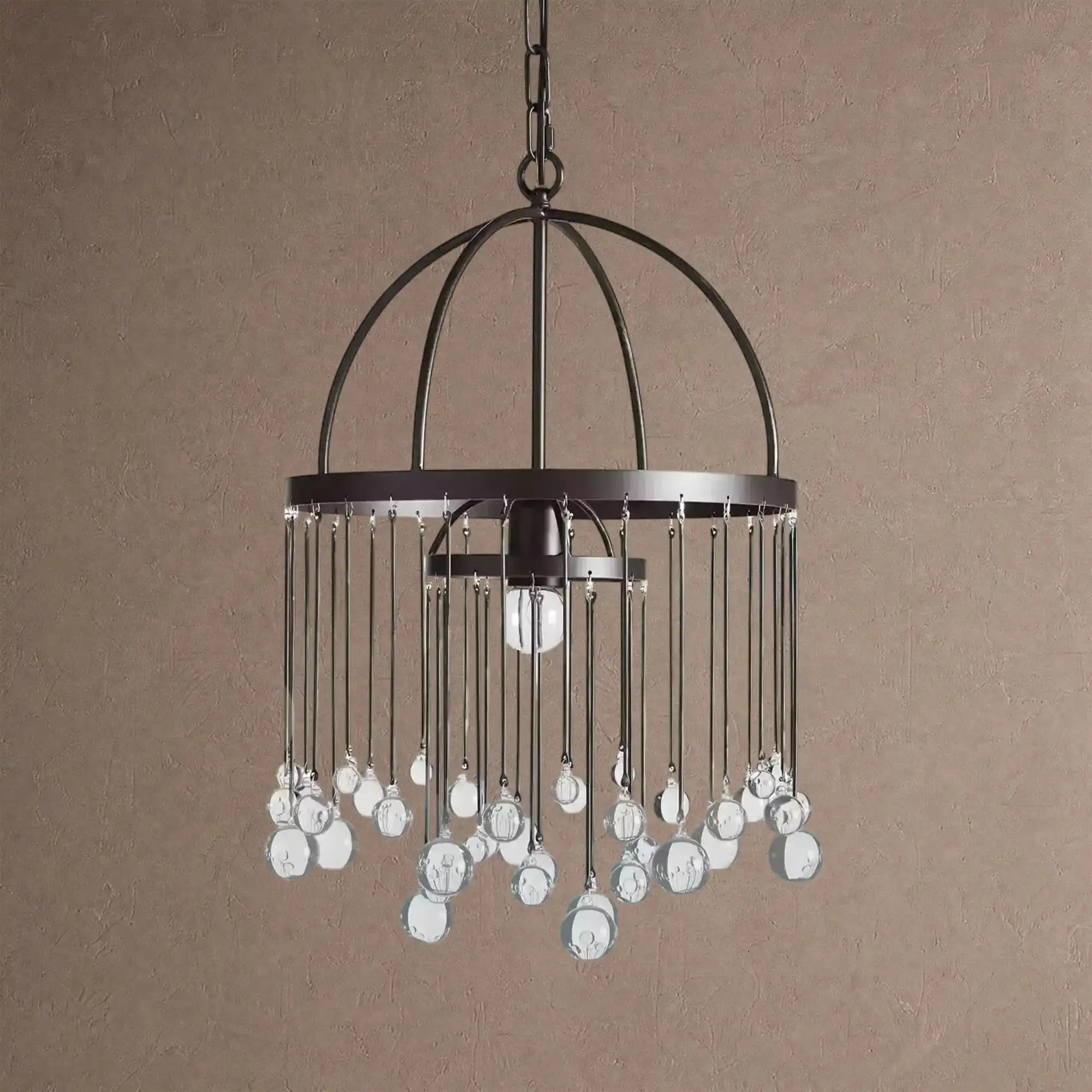 Aubrey Modern Crystal Ball Pendant Lamp - SilverBlushlighting