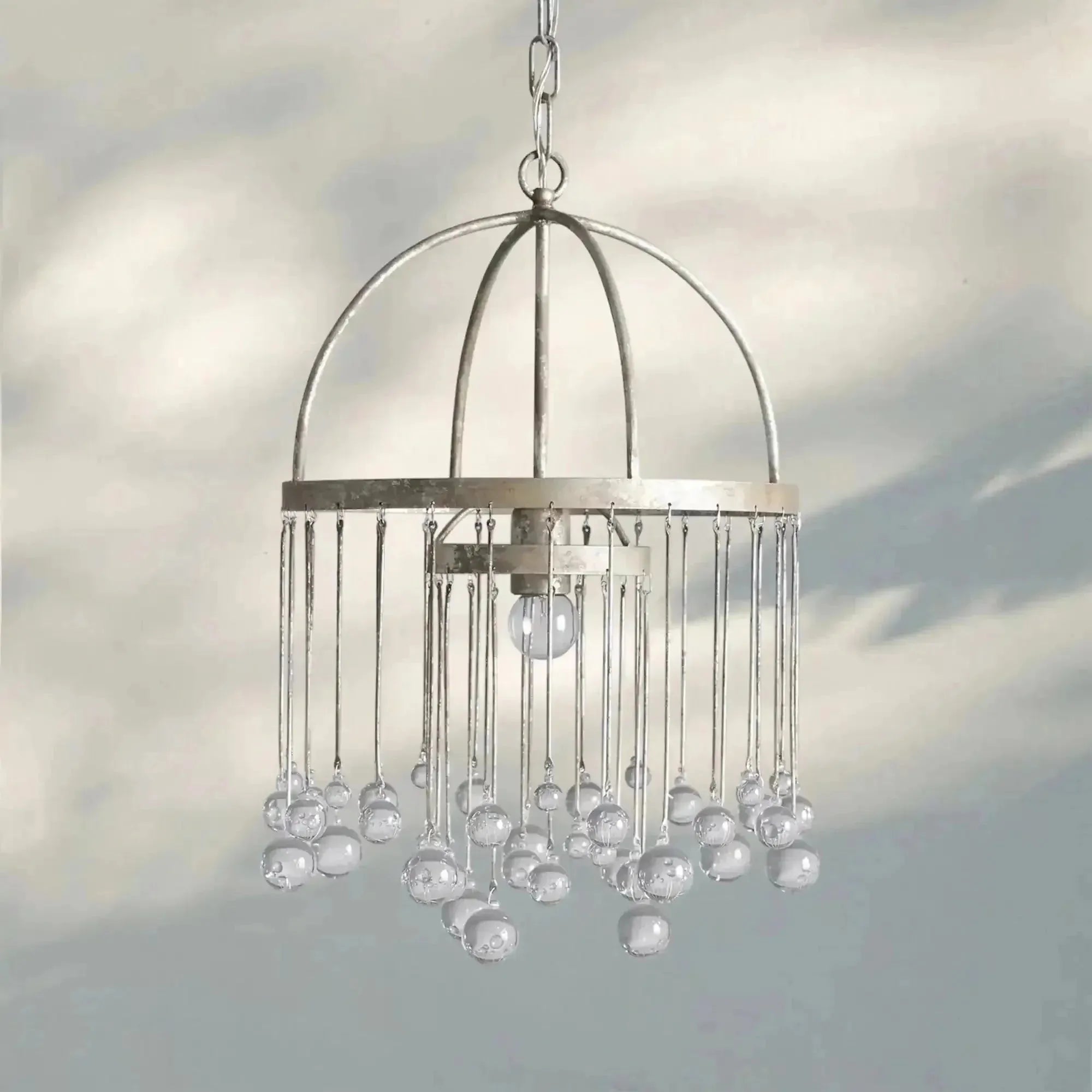 Aubrey Modern Crystal Ball Pendant Lamp - SilverBlushlighting