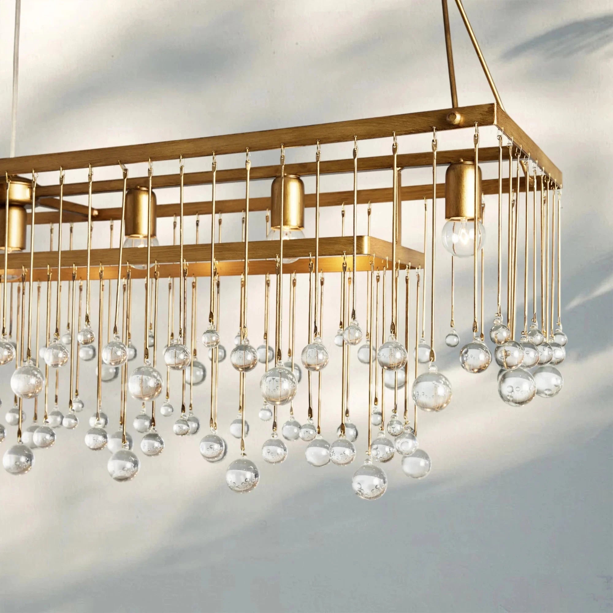 Aubrey Rectangular Chandelier 47''60'' - 60‘’SilverBlushlighting