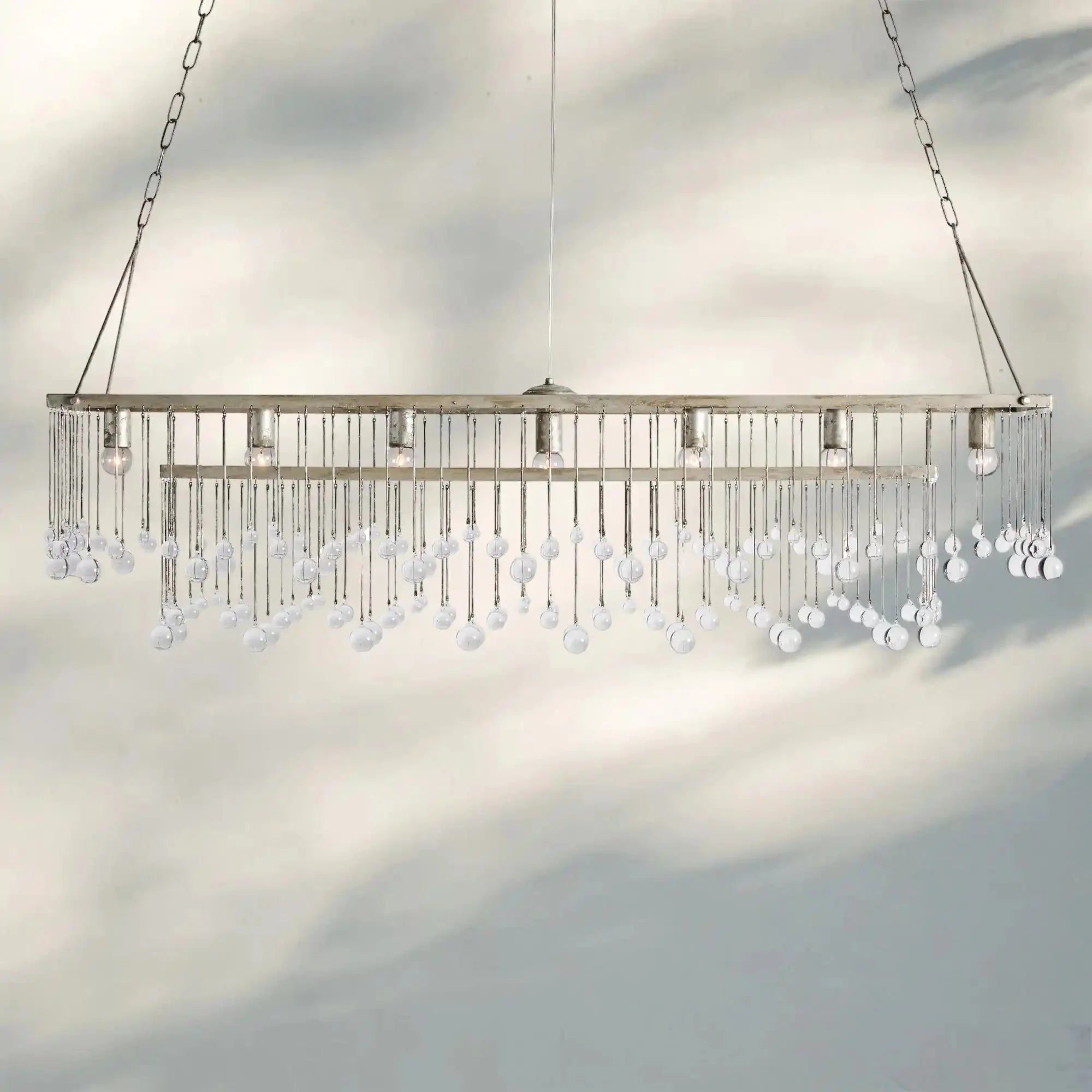 Aubrey Rectangular Chandelier 47''60'' - 60‘’SilverBlushlighting