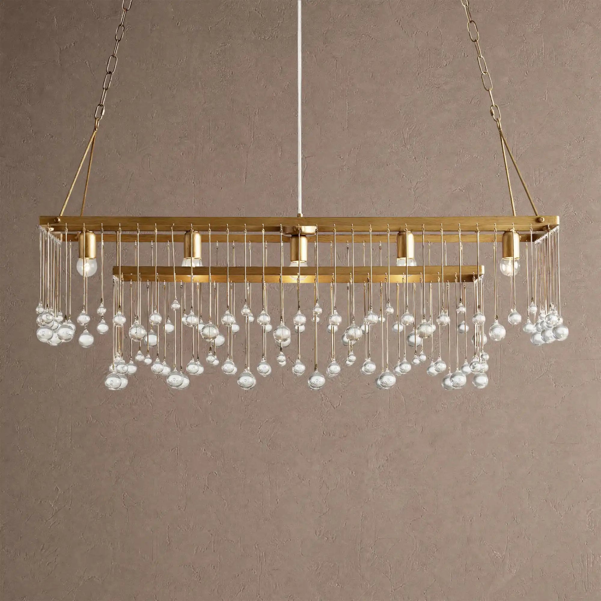 Aubrey Rectangular Chandelier 47''60'' - 47‘’BrassBlushlighting