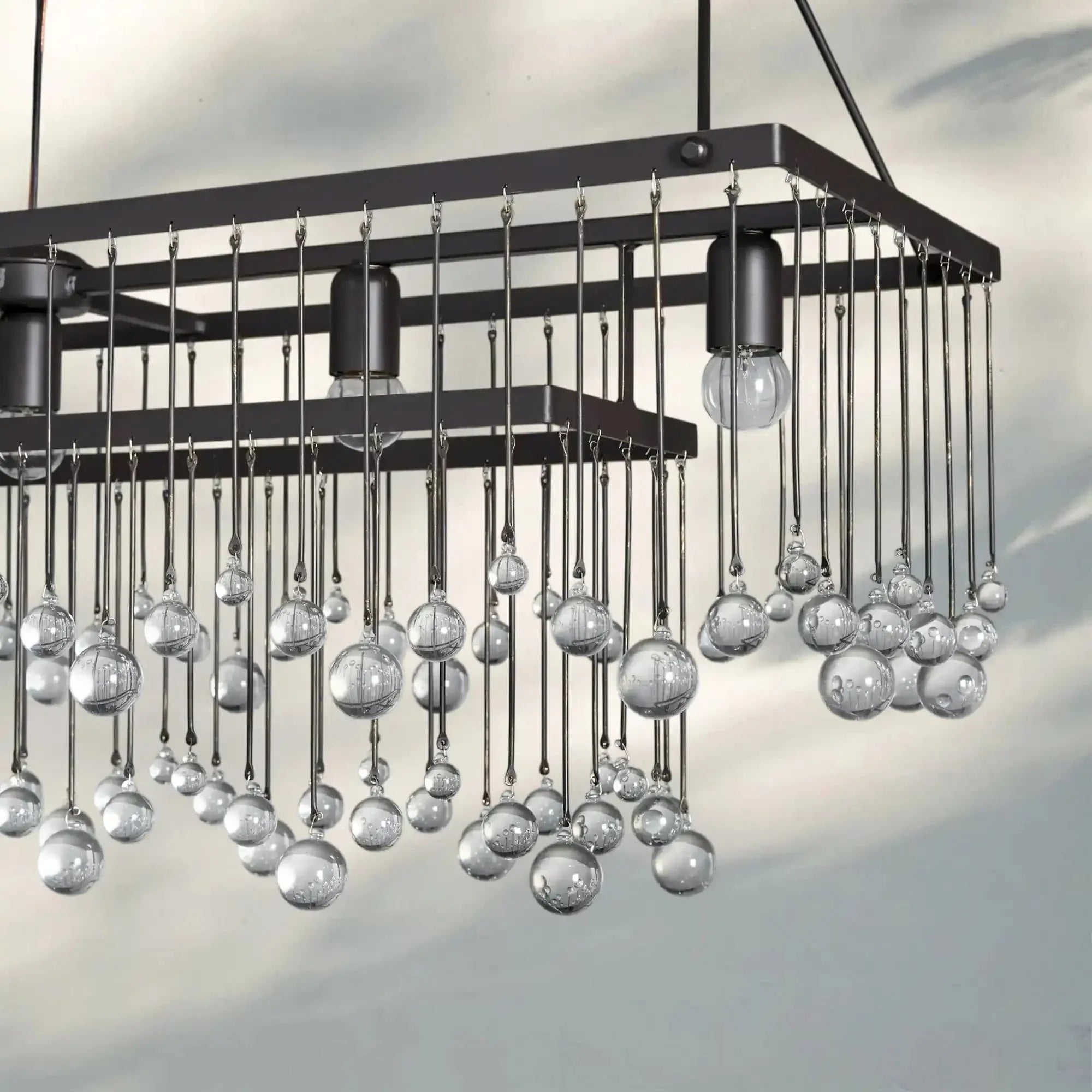 Aubrey Rectangular Chandelier 47''60'' - 60‘’SilverBlushlighting