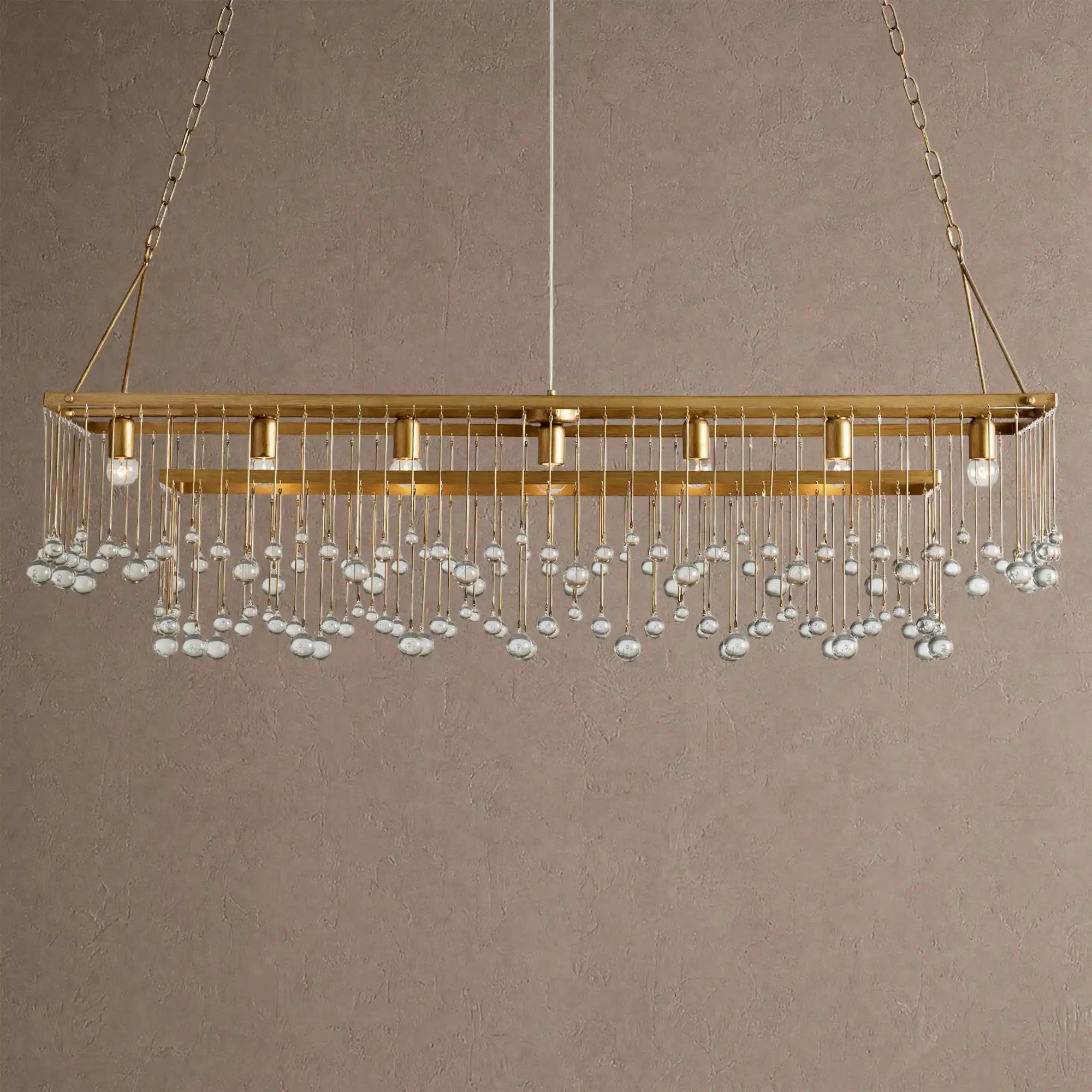 Aubrey Rectangular Chandelier 47''60'' - 60‘’BrassBlushlighting