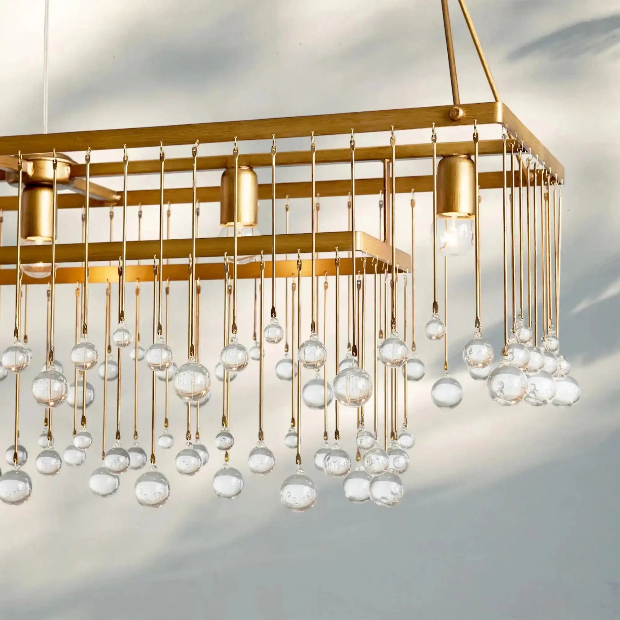 Aubrey Rectangular Chandelier 47''60'' - 60‘’SilverBlushlighting