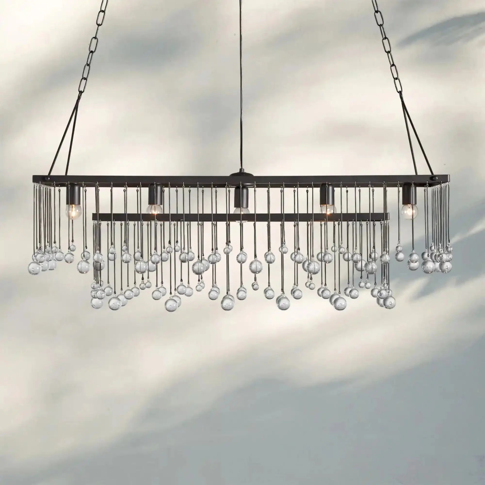 Aubrey Rectangular Chandelier 47''60'' - Blushlighting