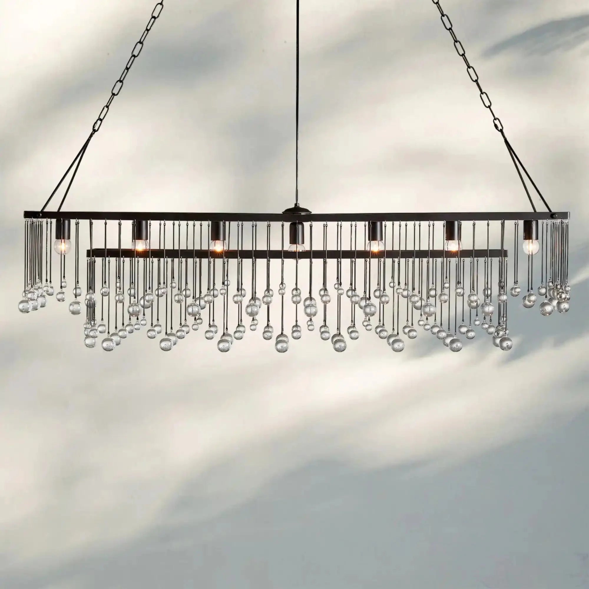 Aubrey Rectangular Chandelier 47''60'' - Blushlighting