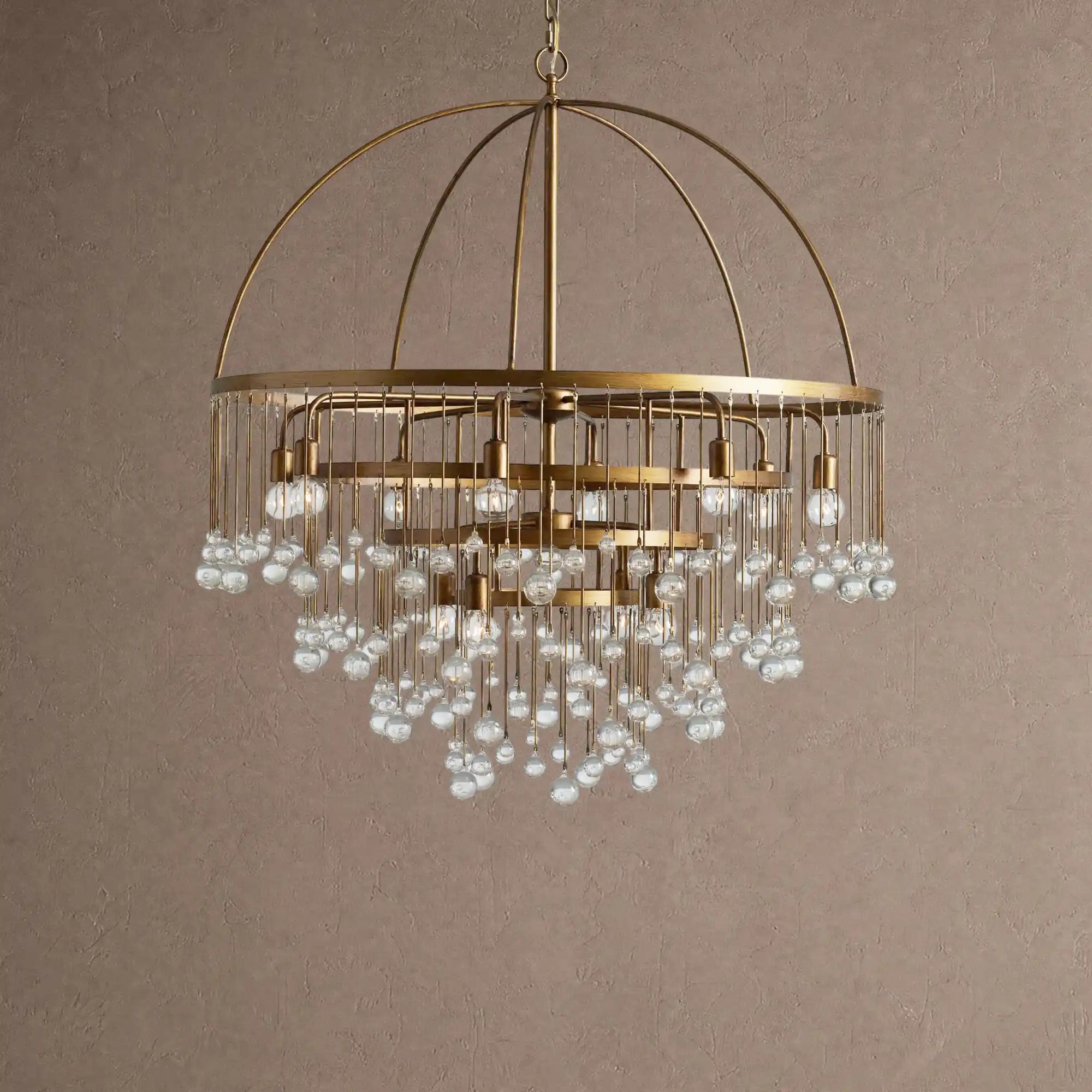Aubrey Round Chandelier - 2-Tier 5-LightSilverBlushlighting