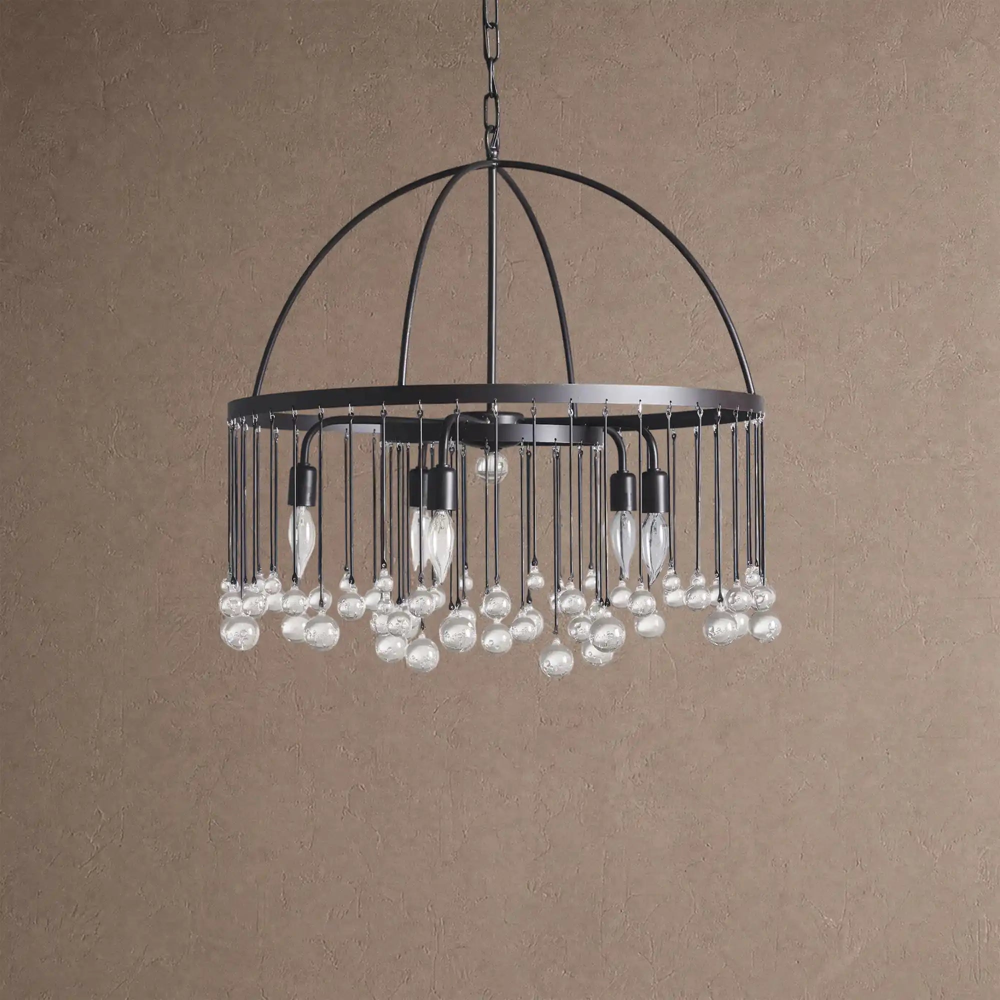 Aubrey Round Chandelier - 2-Tier 5-LightBlackBlushlighting