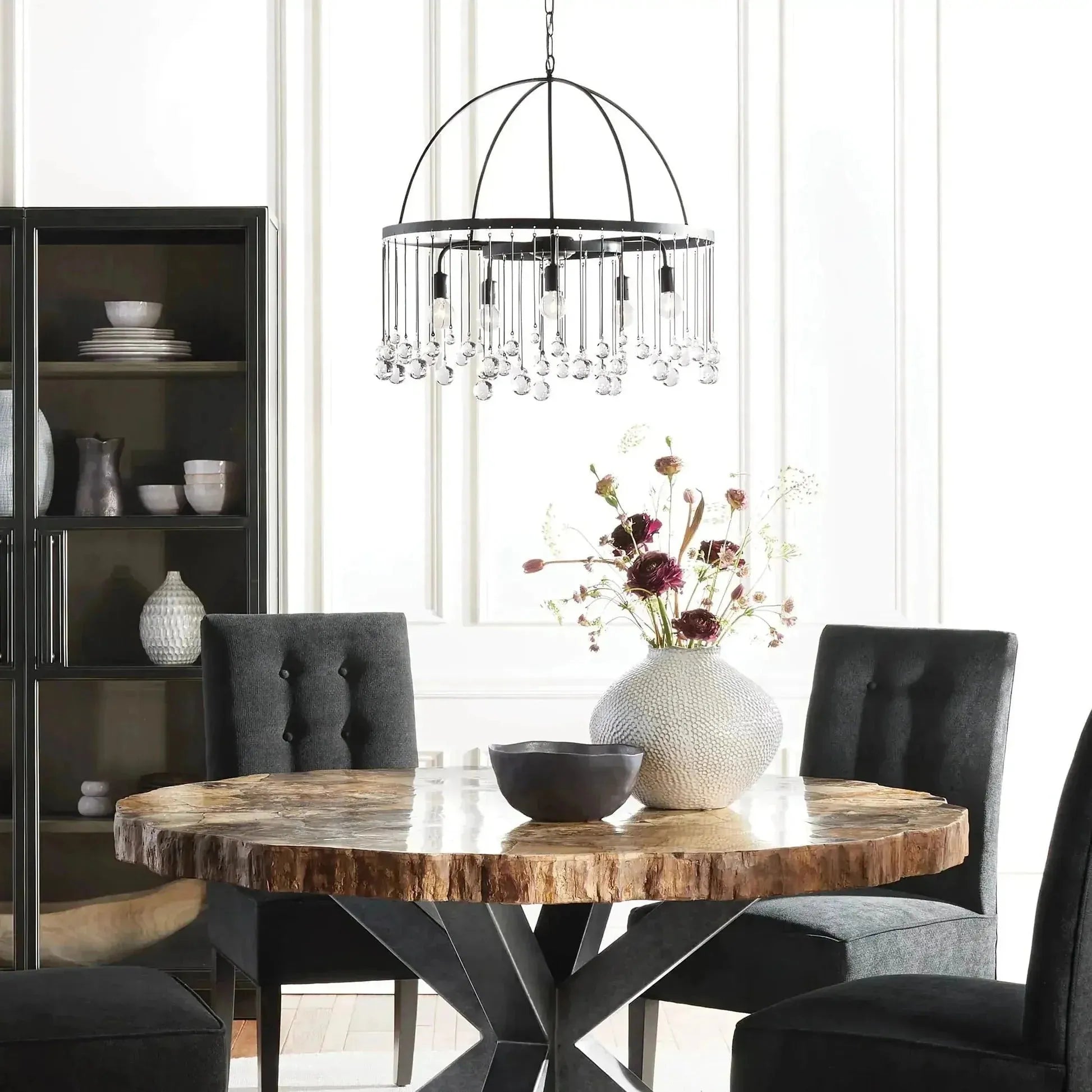 Aubrey Round Chandelier - 2 - Tier 5 - LightBrassBlushlighting