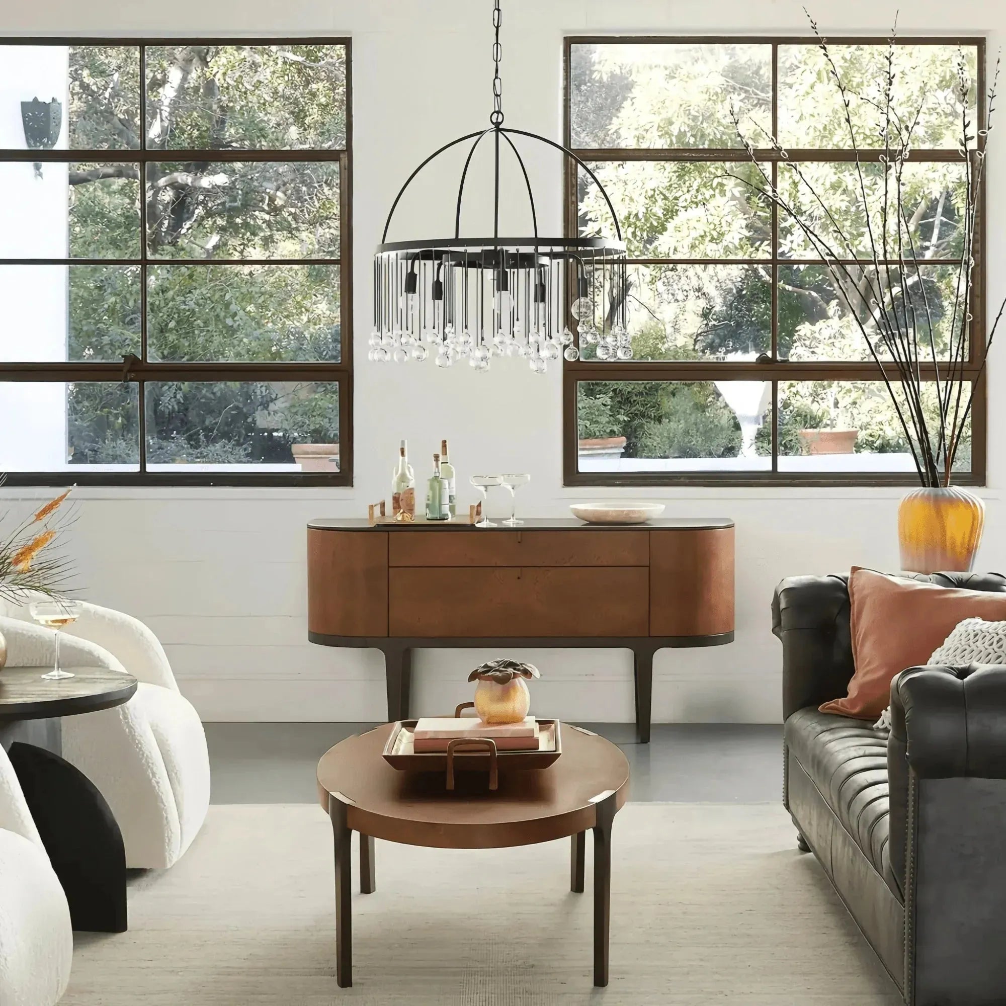 Aubrey Round Chandelier - 2 - Tier 5 - LightBrassBlushlighting