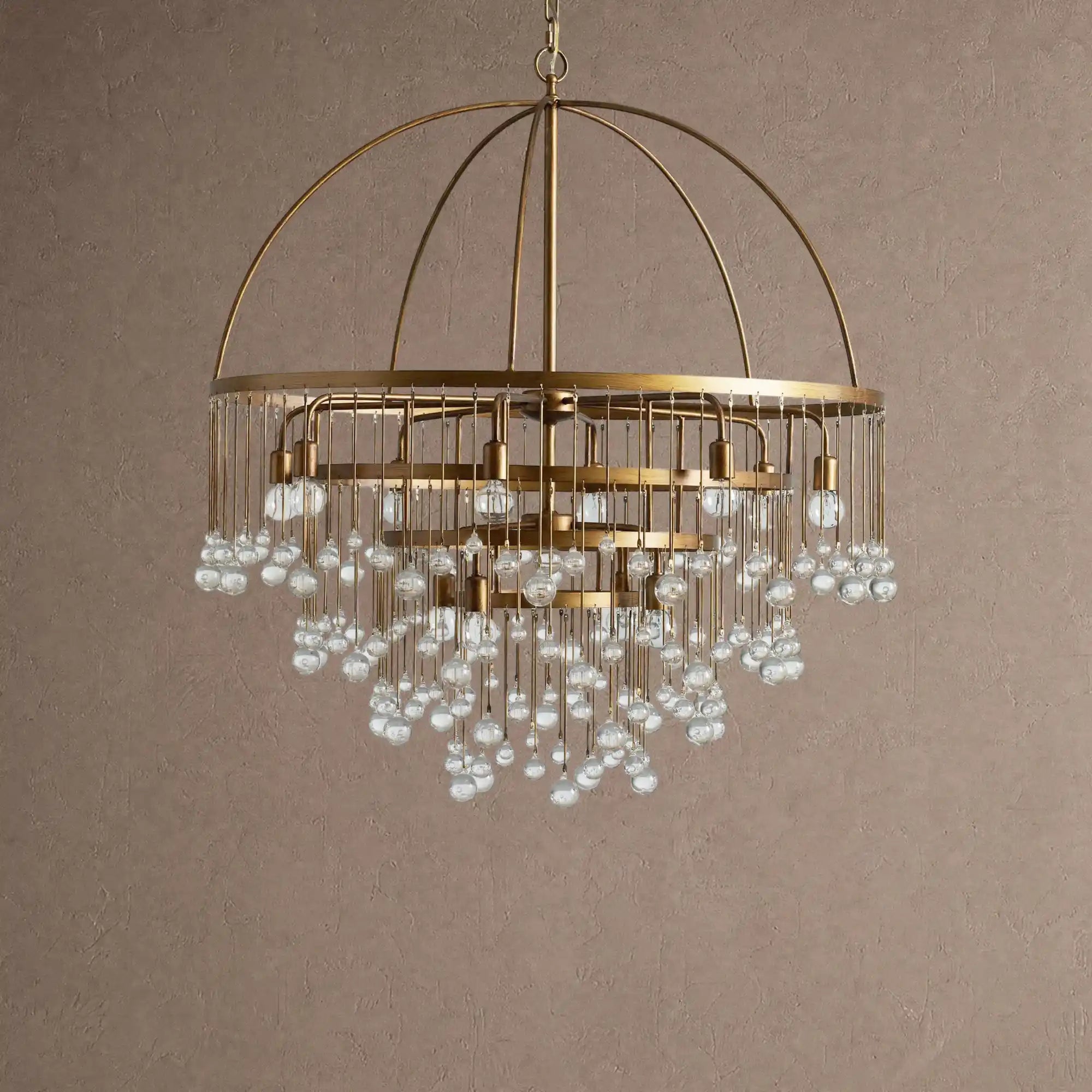 Aubrey Round Chandelier - 4-Tier 8-LightBrassBlushlighting