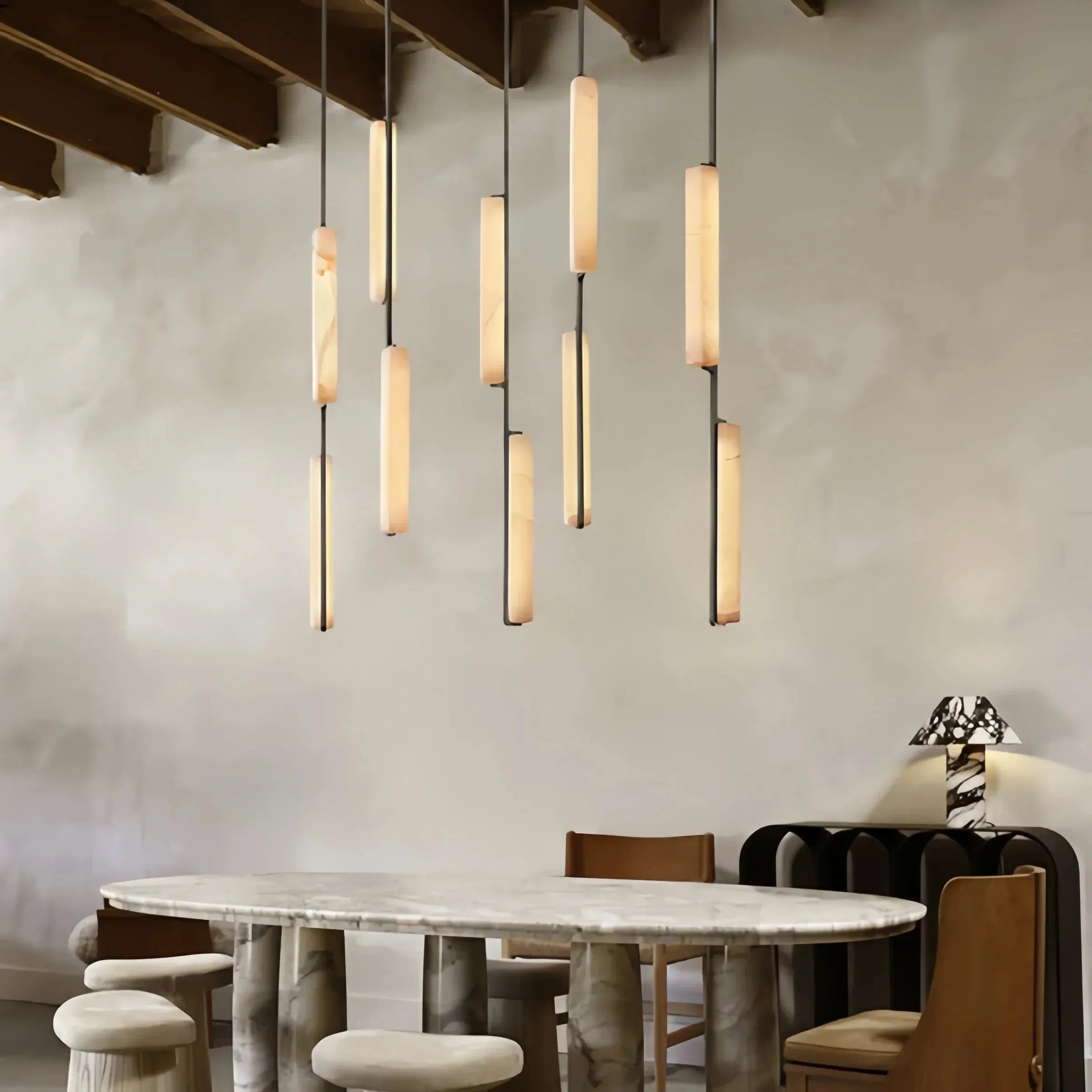 Auduban Alabaster Linear Chandelier 54''-