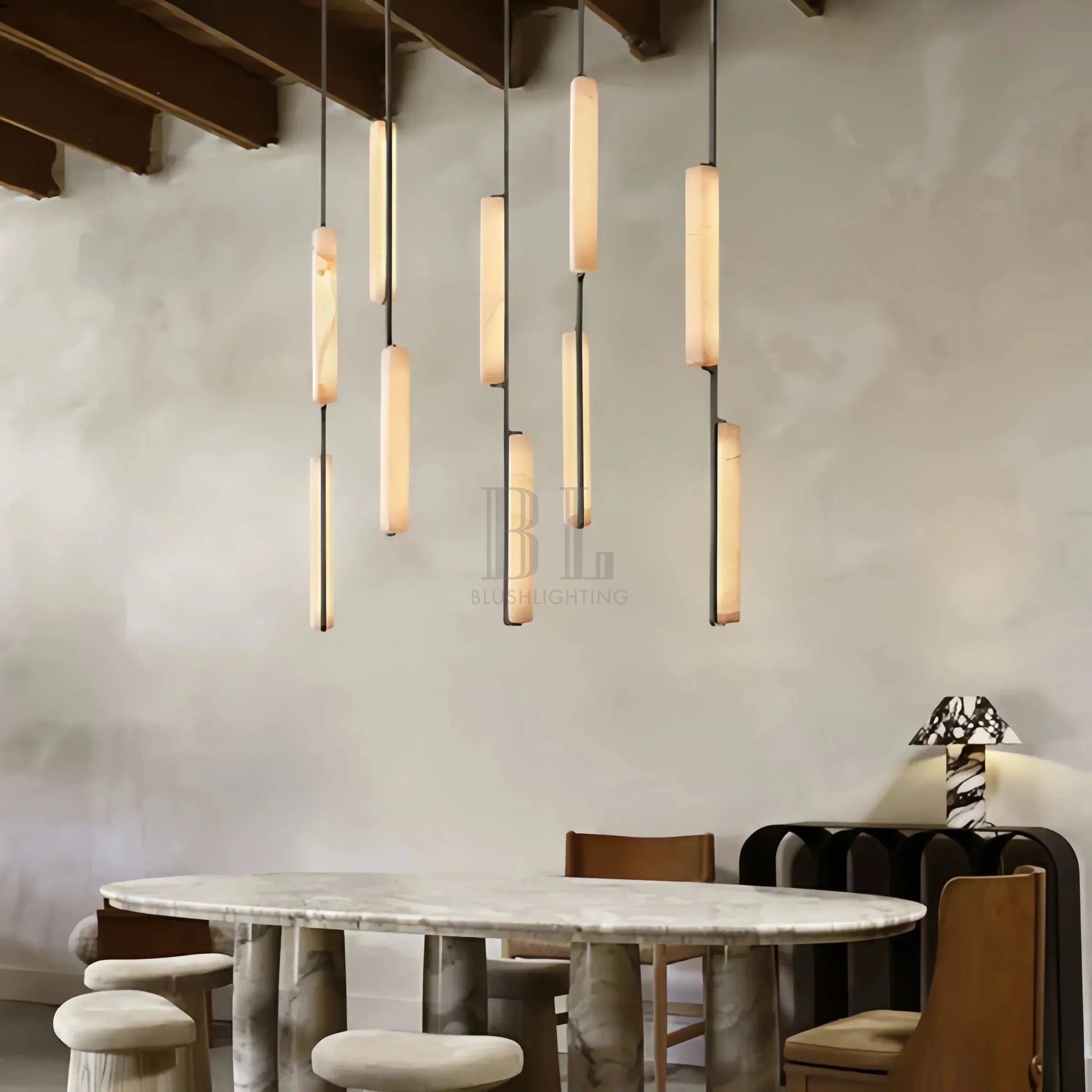 Auduban Alabaster Linear Chandelier 54''-