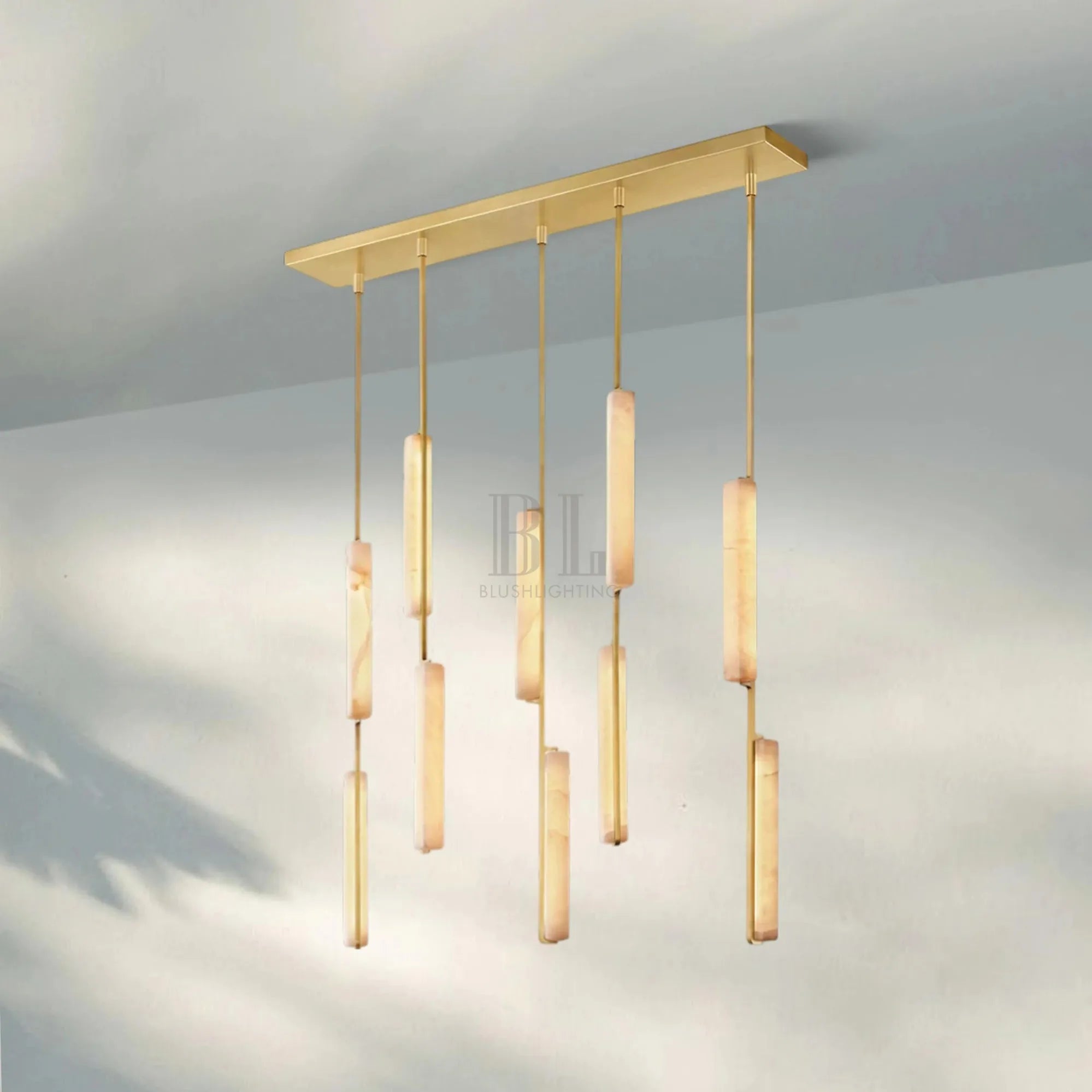 Auduban Alabaster Linear Chandelier 54''-