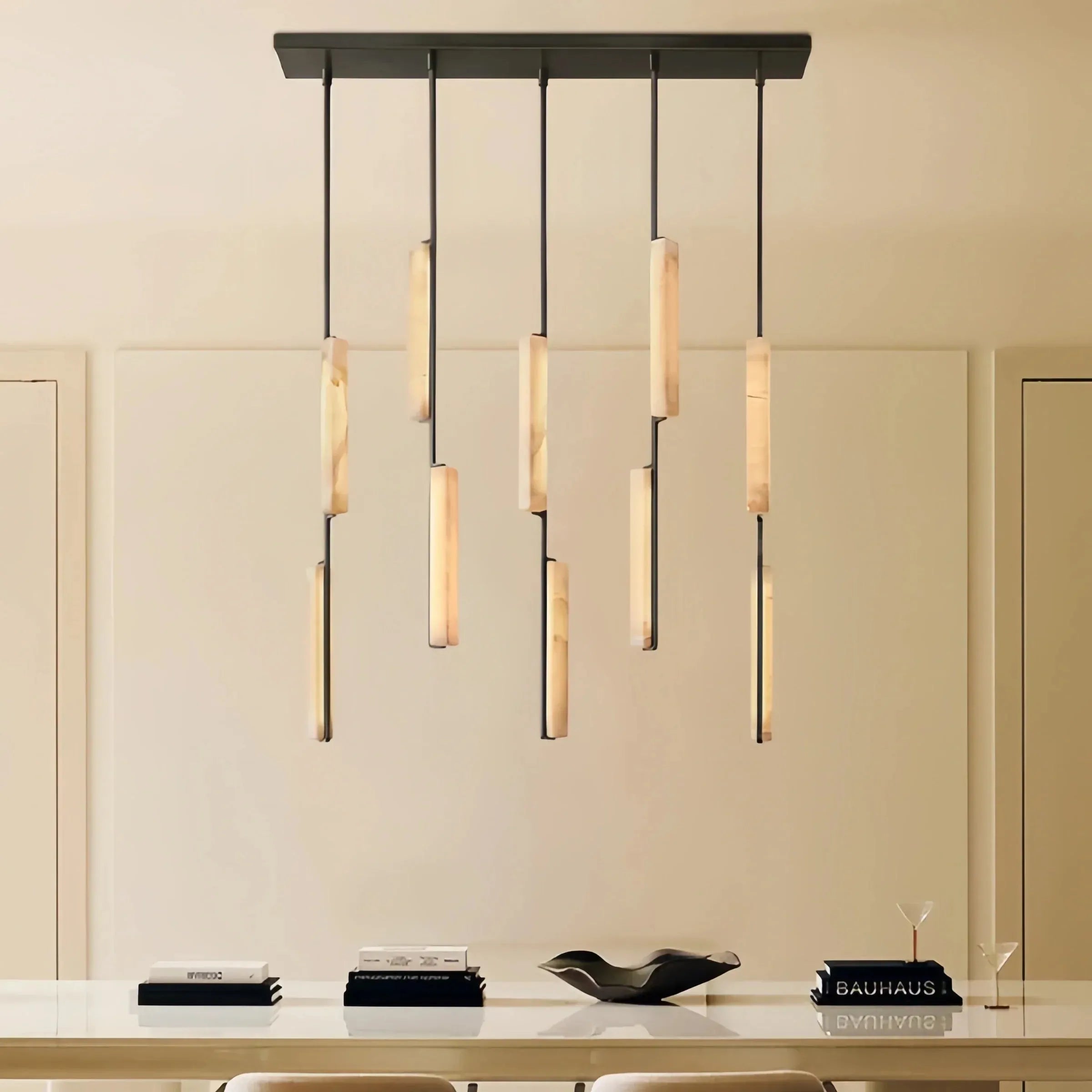Auduban Alabaster Linear Chandelier 54''-
