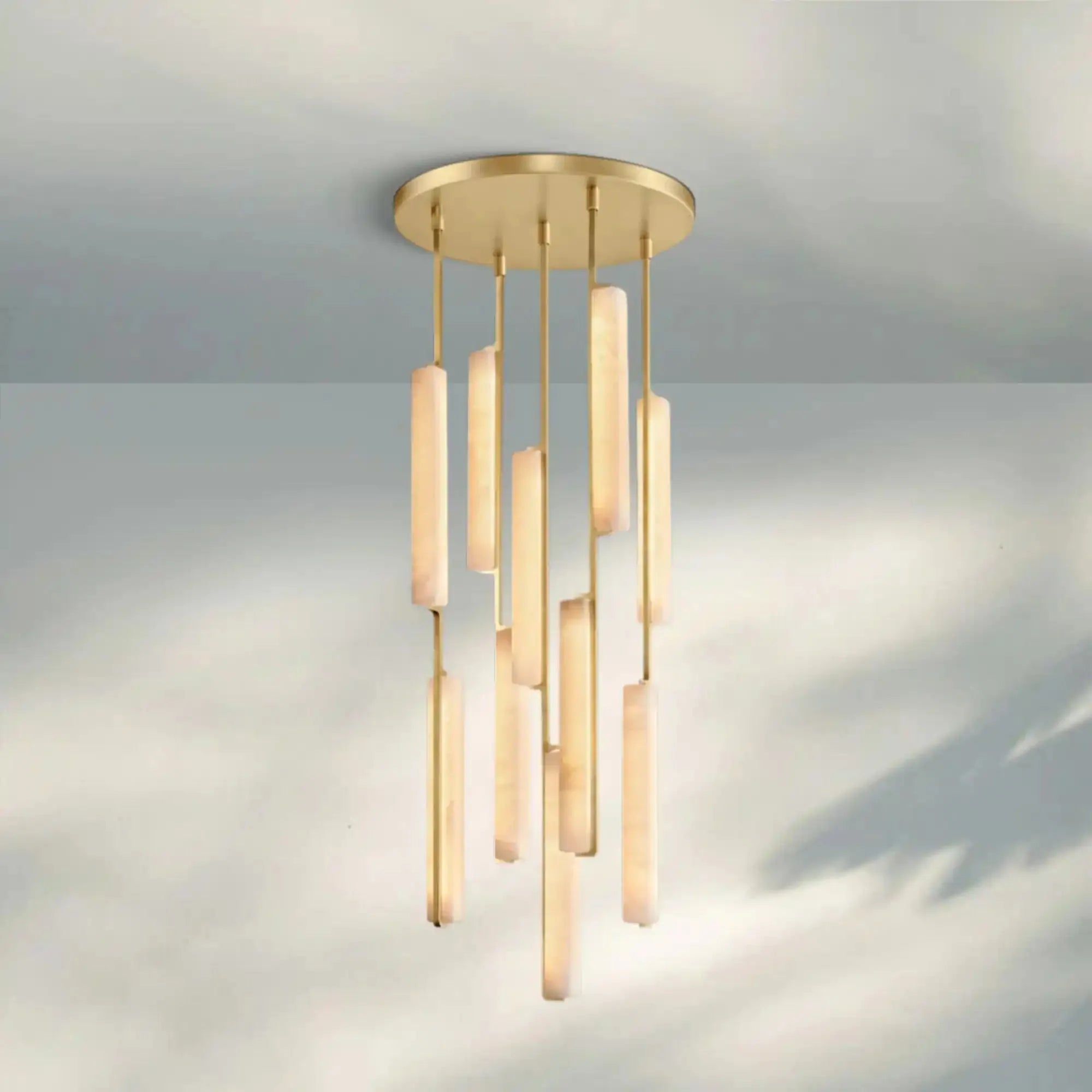 Auduban Alabaster Round Chandelier 24'' 40'' 56''-