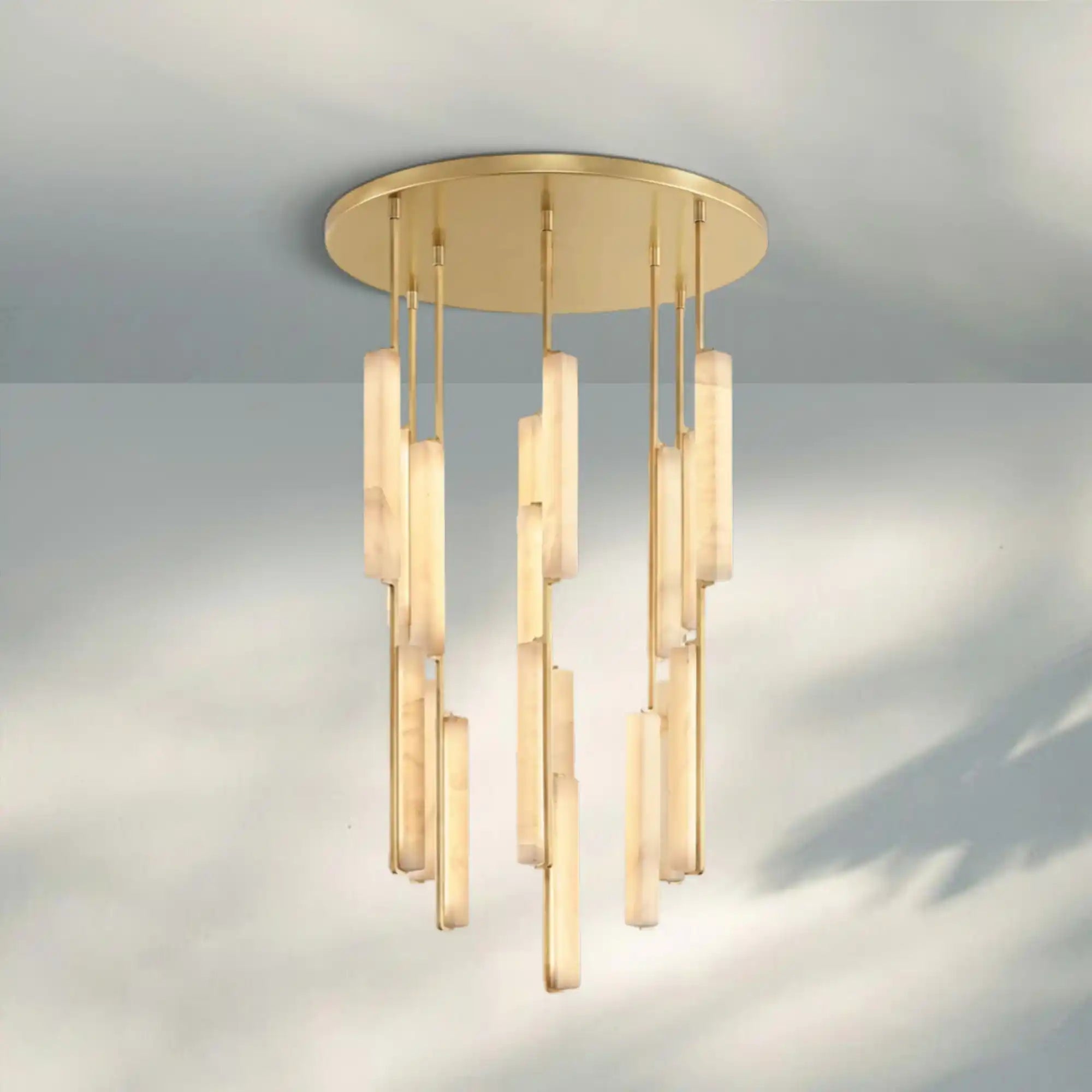 Auduban Alabaster Round Chandelier 24'' 40'' 56''-