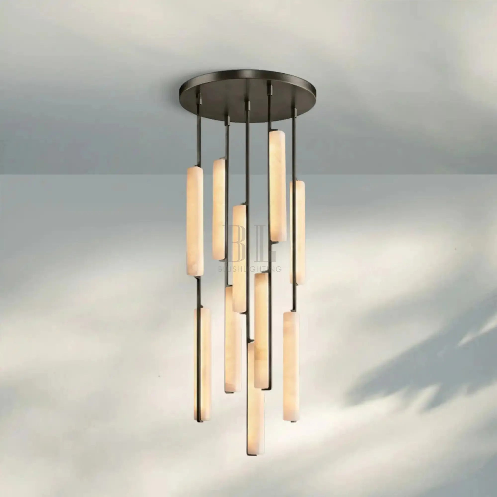 Auduban Alabaster Round Chandelier 24'' 40'' 56''-24‘’-Bronze-