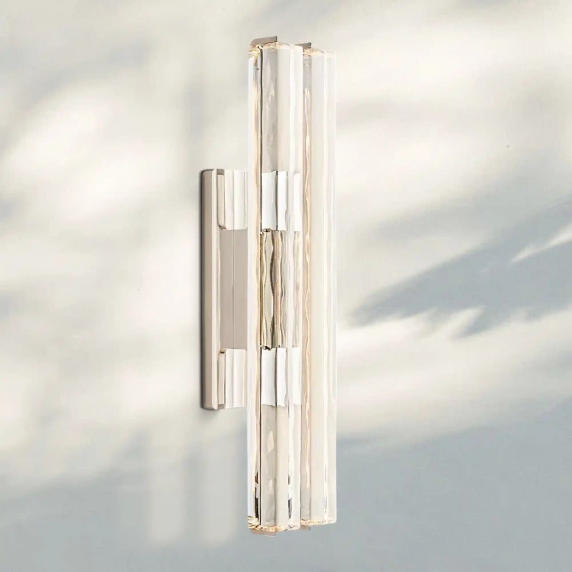Auduban Crystal Double Wall Sconce-25''-Polished Nickel-