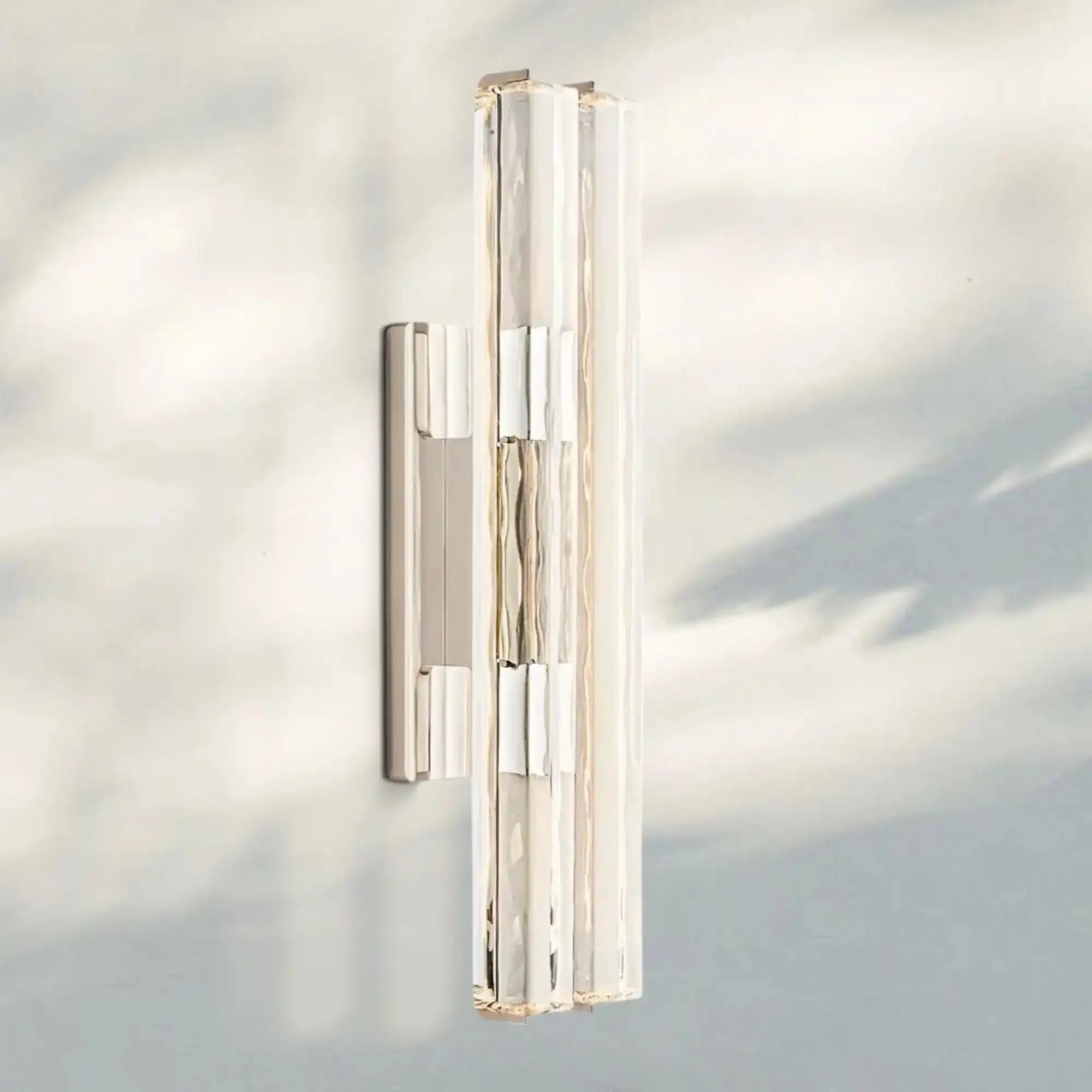Auduban Crystal Double Wall Sconce-25''-Polished Nickel-