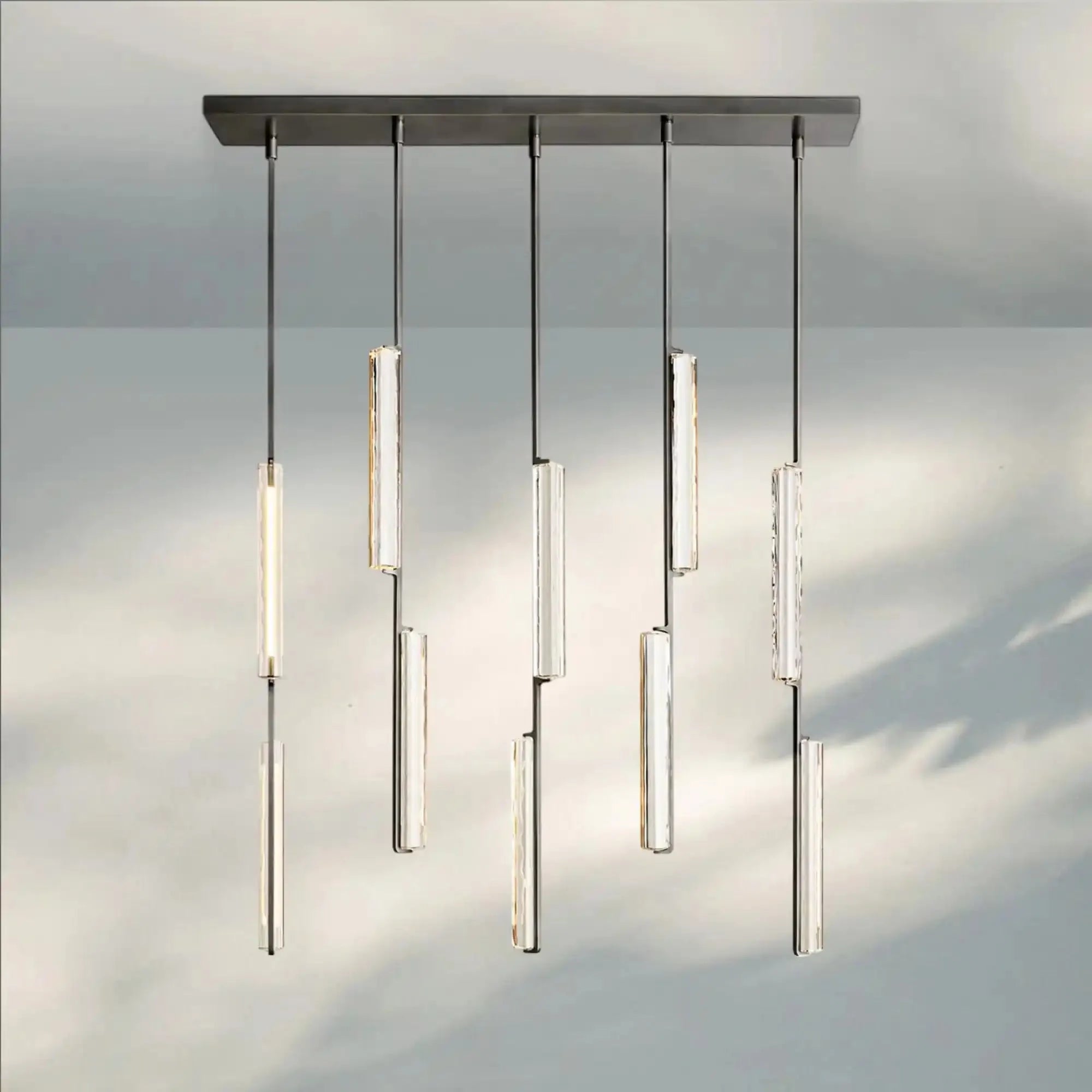 Auduban Crystal Linear Chandelier 54‘’-Bronze-