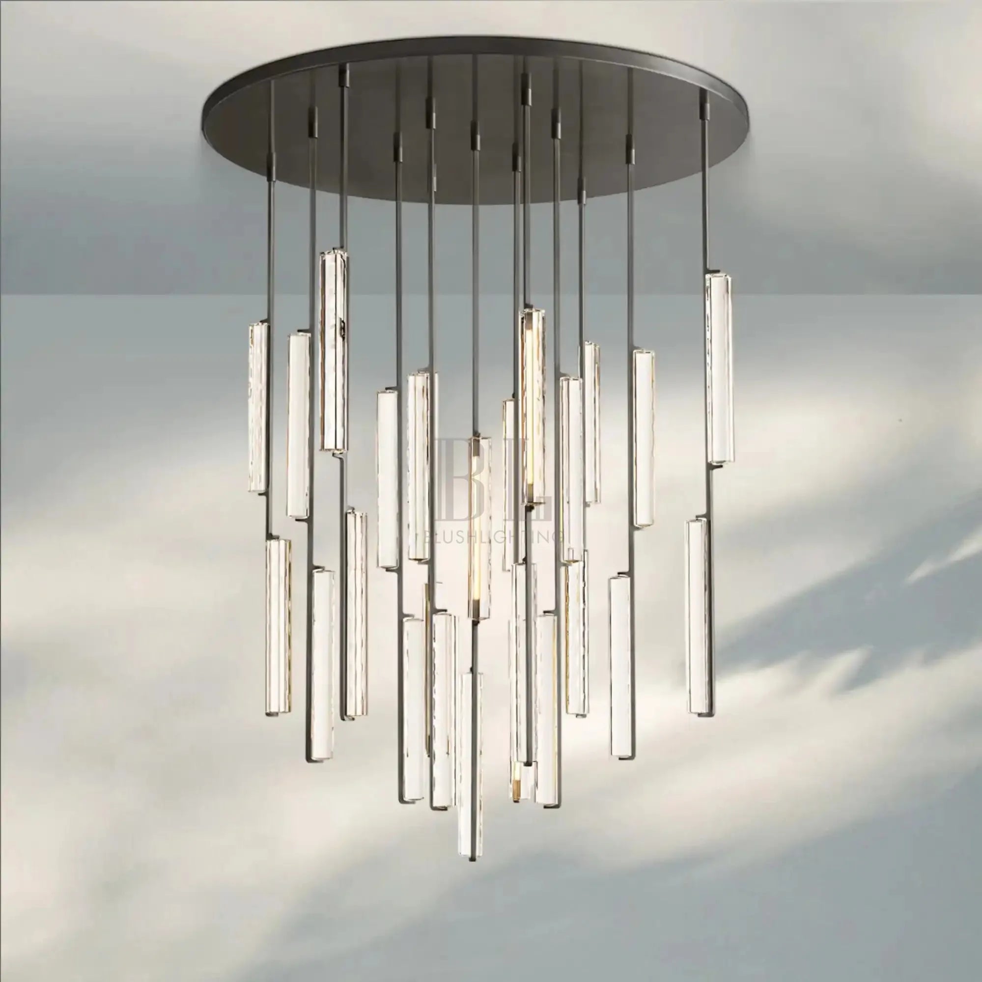 Auduban Crystal Round Chandelier 24‘’ 40‘’ 56‘’-56"-Bronze-