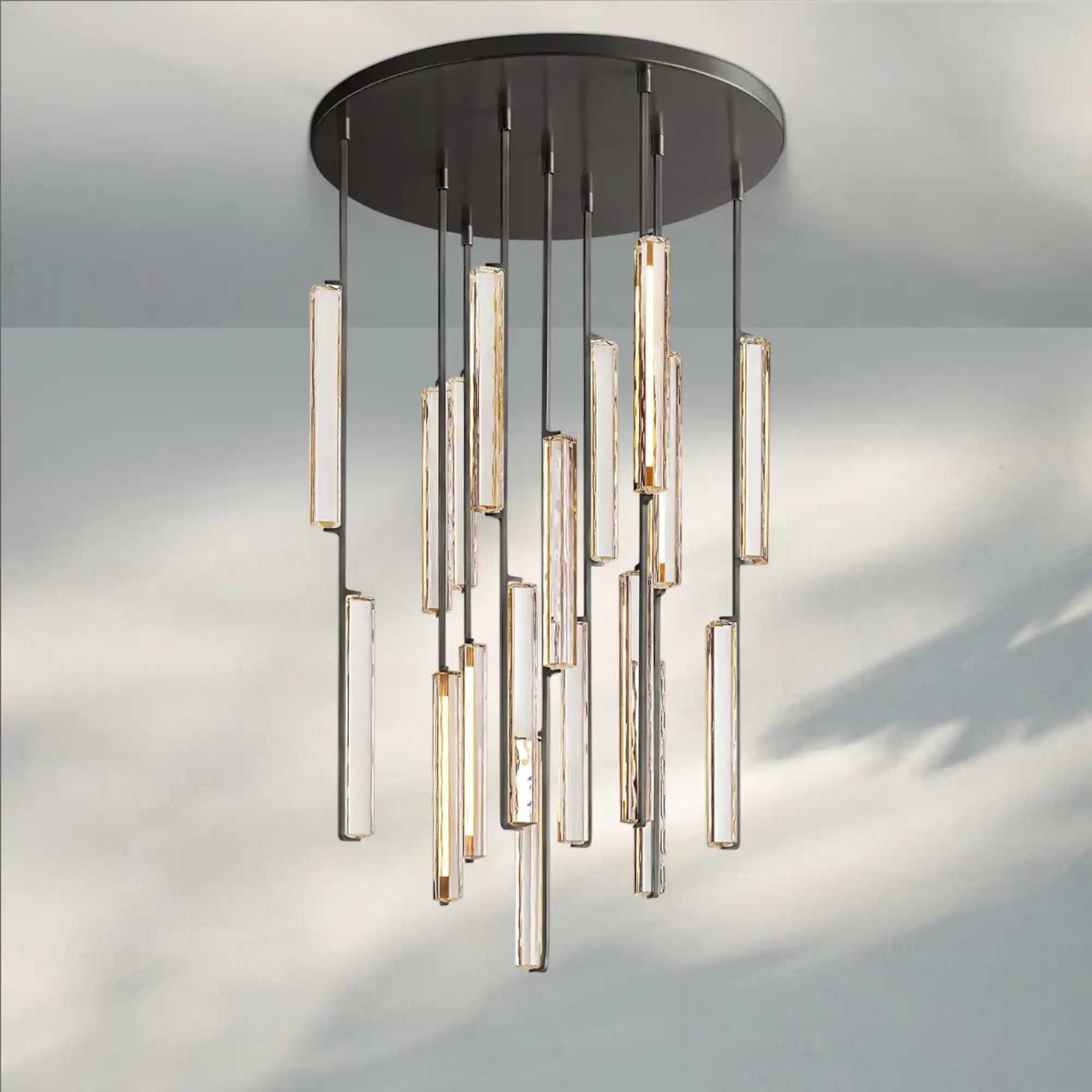 Auduban Crystal Round Chandelier 24‘’ 40‘’ 56‘’-40"-Bronze-