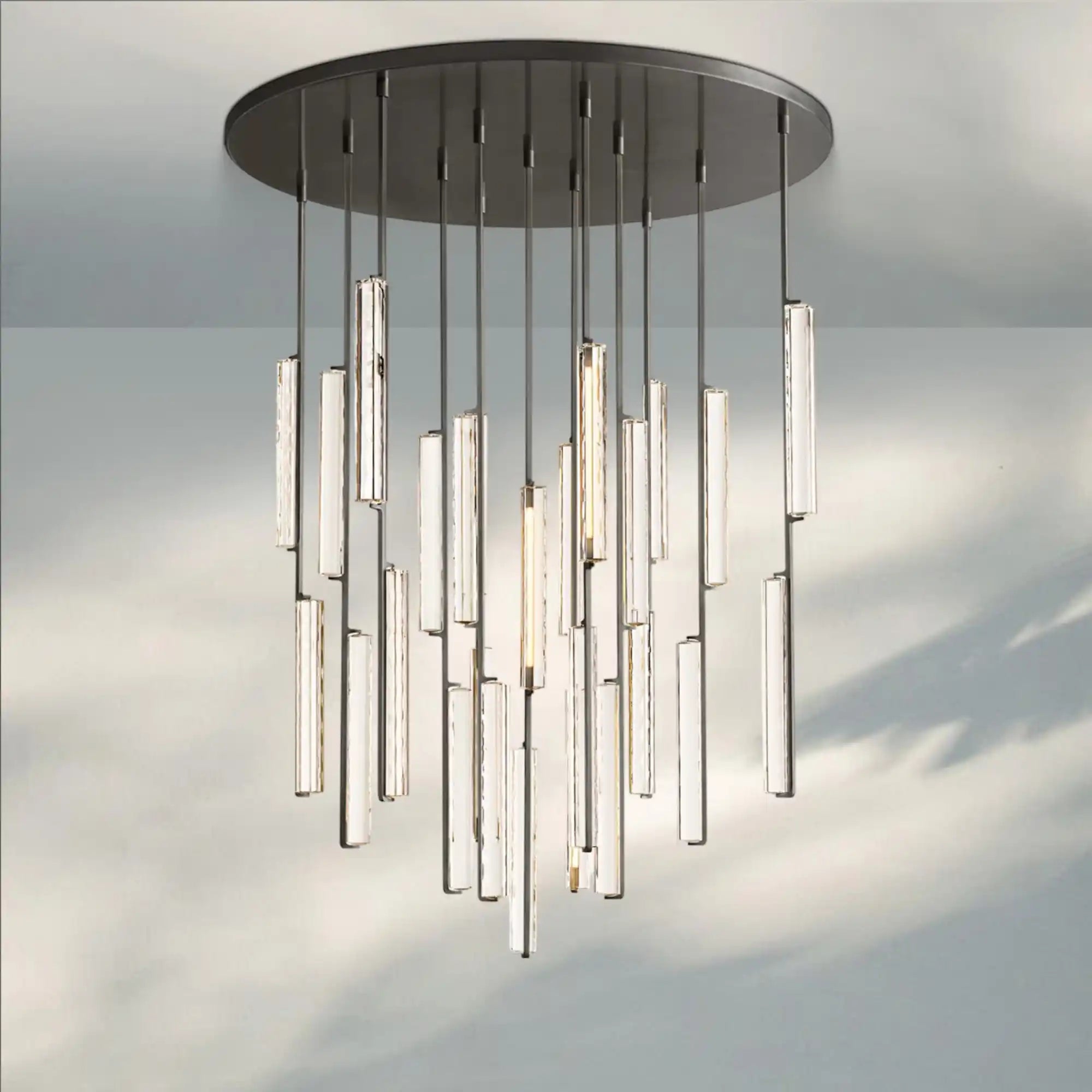 Auduban Crystal Round Chandelier 24‘’ 40‘’ 56‘’-56"-Bronze-