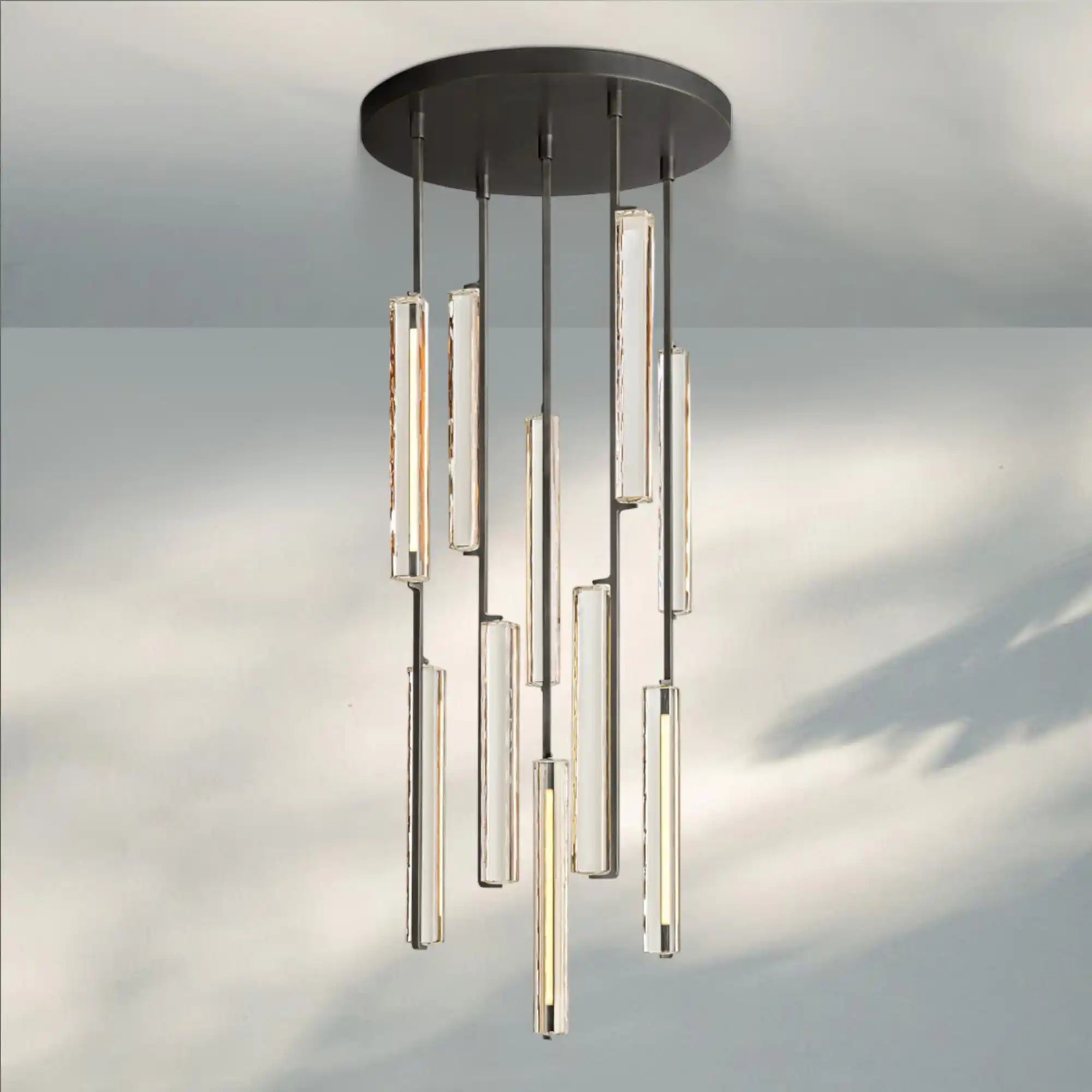 Auduban Crystal Round Chandelier 24‘’ 40‘’ 56‘’-24"-Bronze-