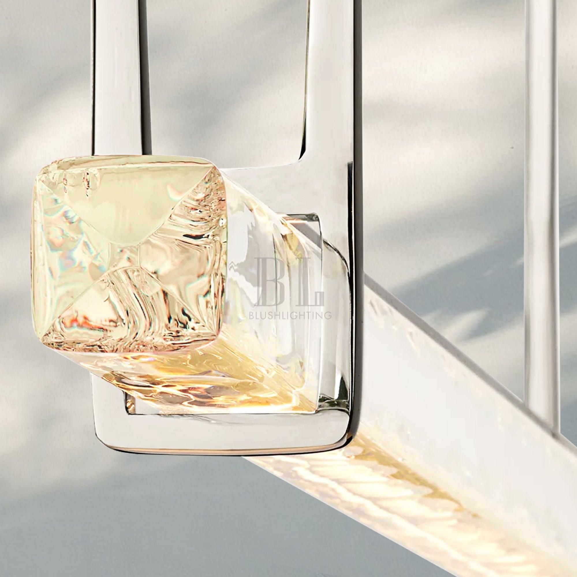 Auduban Crystal Single Bar Linear Chandelier-