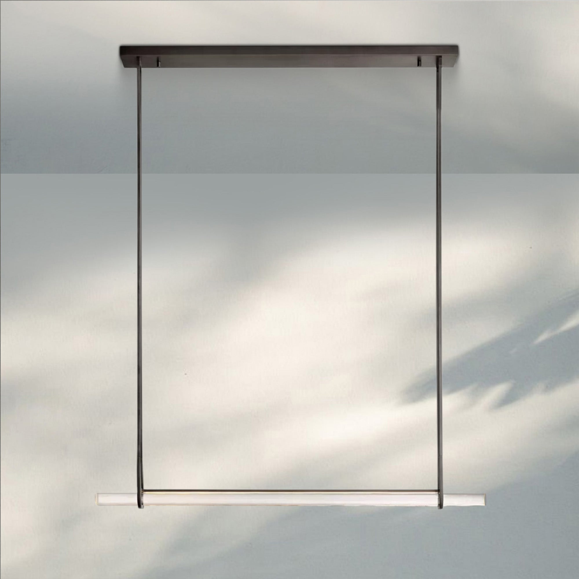 Auduban Crystal Single Bar Linear Chandelier-60''-Bronze-