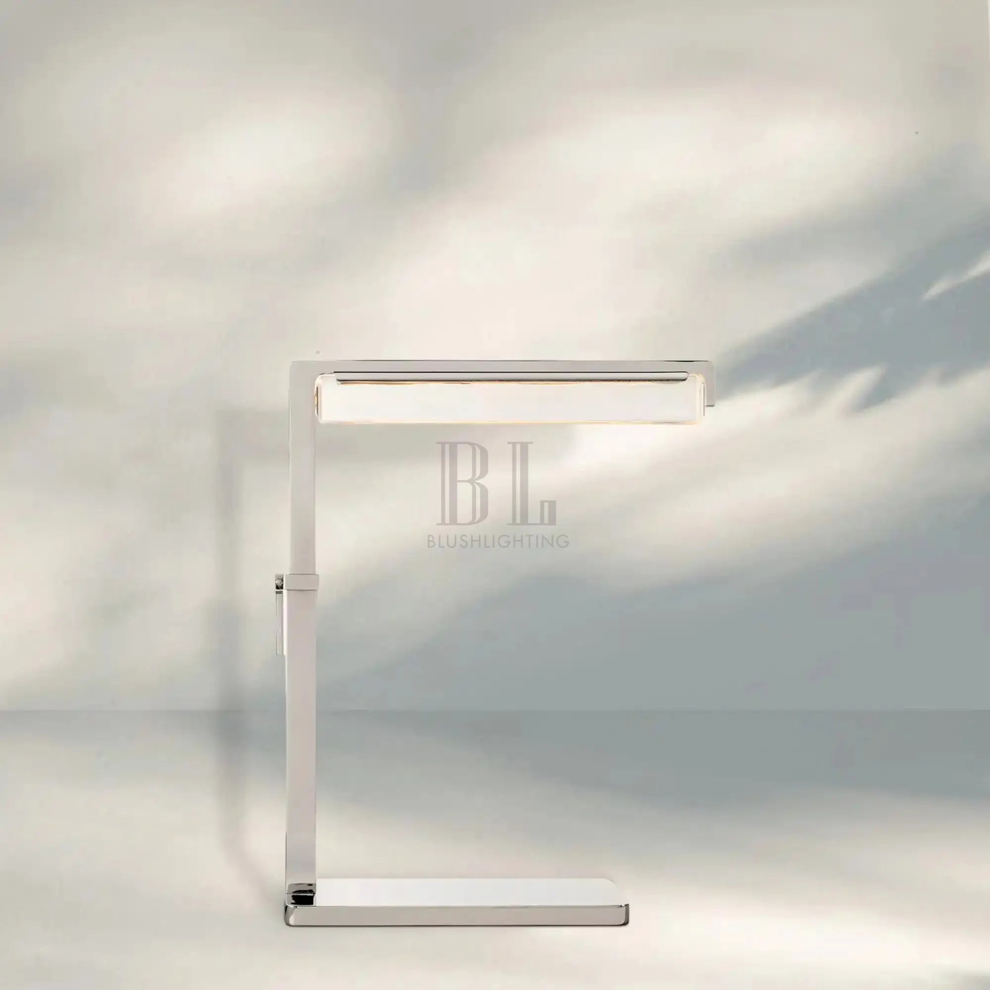 Auduban Crystal Task Table Lamp-Polished Nickel-13"-18"H-