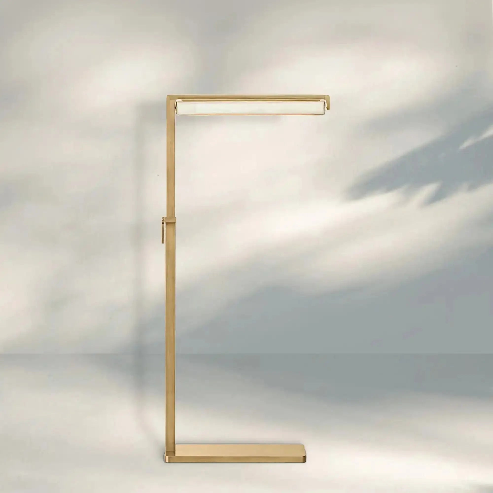 Auduban Crystal Task Table Lamp-Lacquered Burnished Brass-39"-51"H-