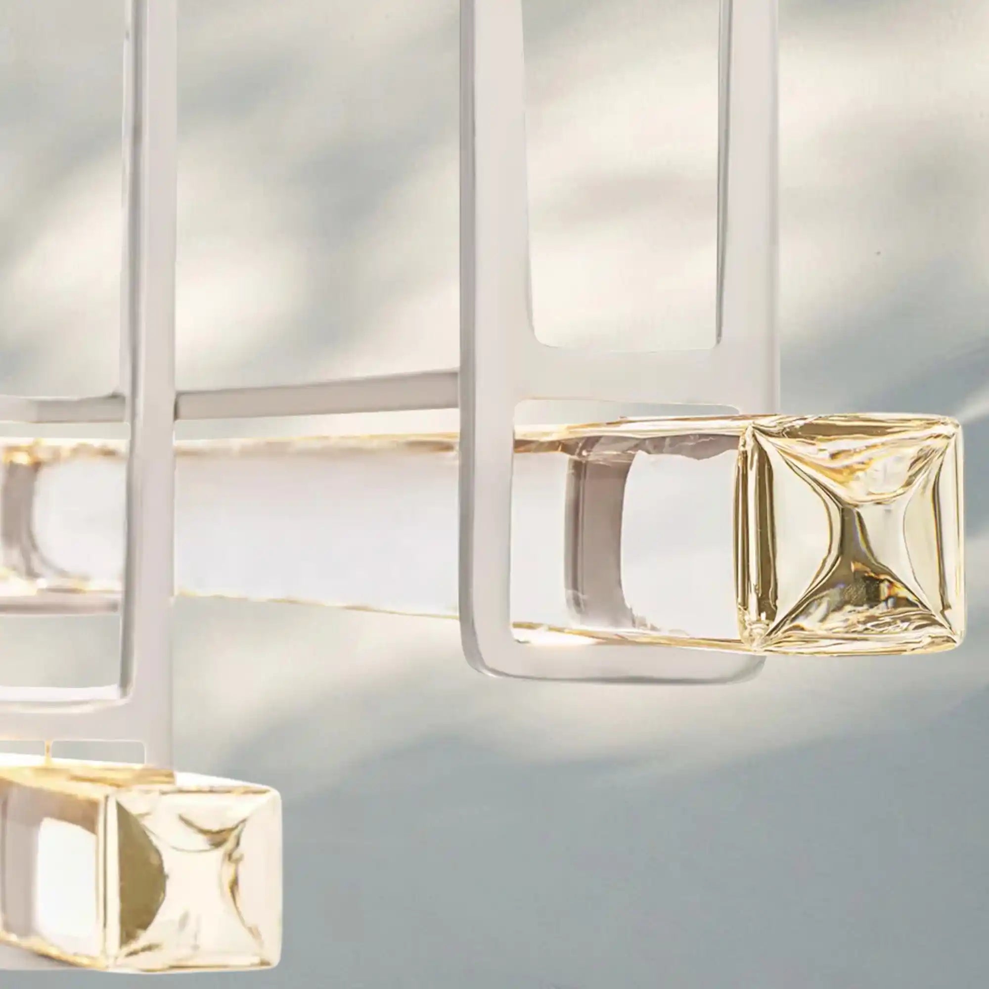 Auduban Crystal Triple Bar Linear Chandelier-