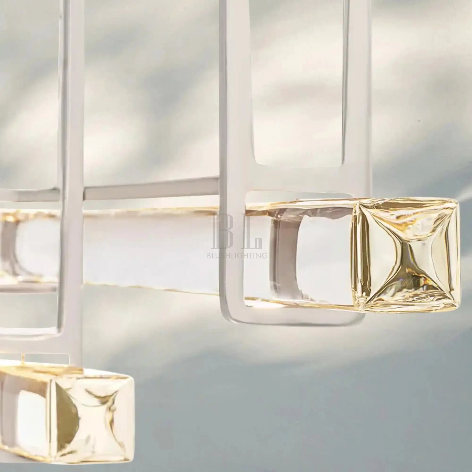 Auduban Crystal Triple Bar Linear Chandelier-