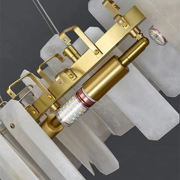 August Marble alabaster Round chandelier-Blushlighting