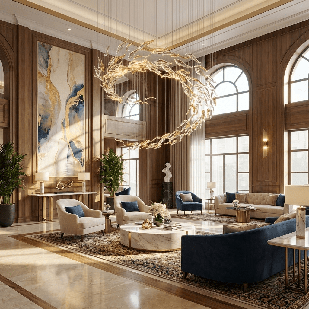 Aurelia Glass Leaf Chandelier - Dia 31.5″ × H 47.2″Amber & ClearWarm LightBlushlighting
