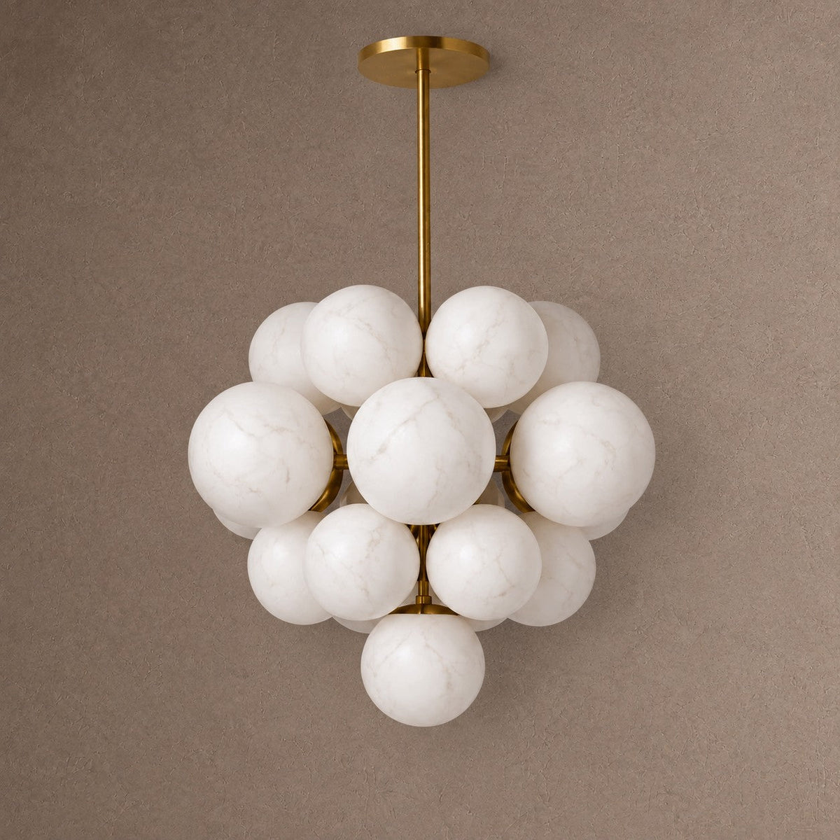 Aurelia Globe Chandelier - ∅ 27.1″ x H 24.8″Brass & WhiteBlushlighting