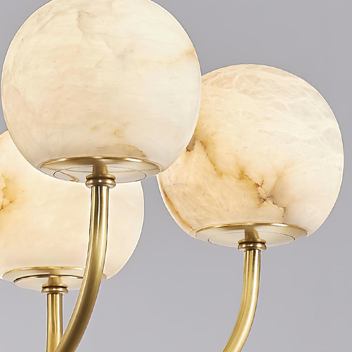 Aurelian Alabaster Globe Chandelier with 6/8/10/12 heads - 6 Heads ? 27.6▼ x H 21.7▼ / Dia 70cm x H 55cmBrass & WhiteBlushlighting