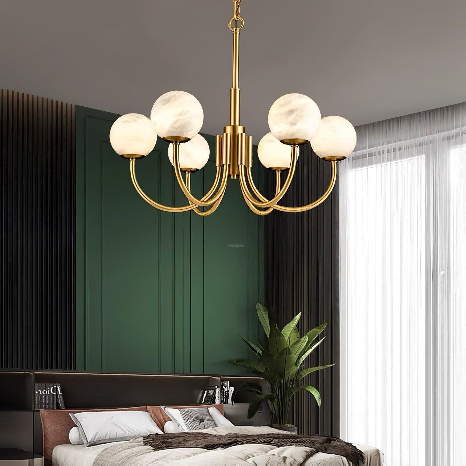 Aurelian Alabaster Globe Chandelier with 6/8/10/12 heads-Blushlighting