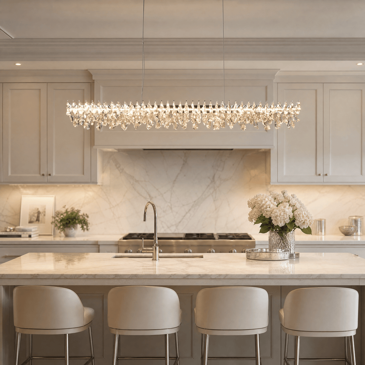 Aureola Round Crystal Chandelier - Ø24.8" × H6.3" (Ø63 × H16 cm)Blushlighting